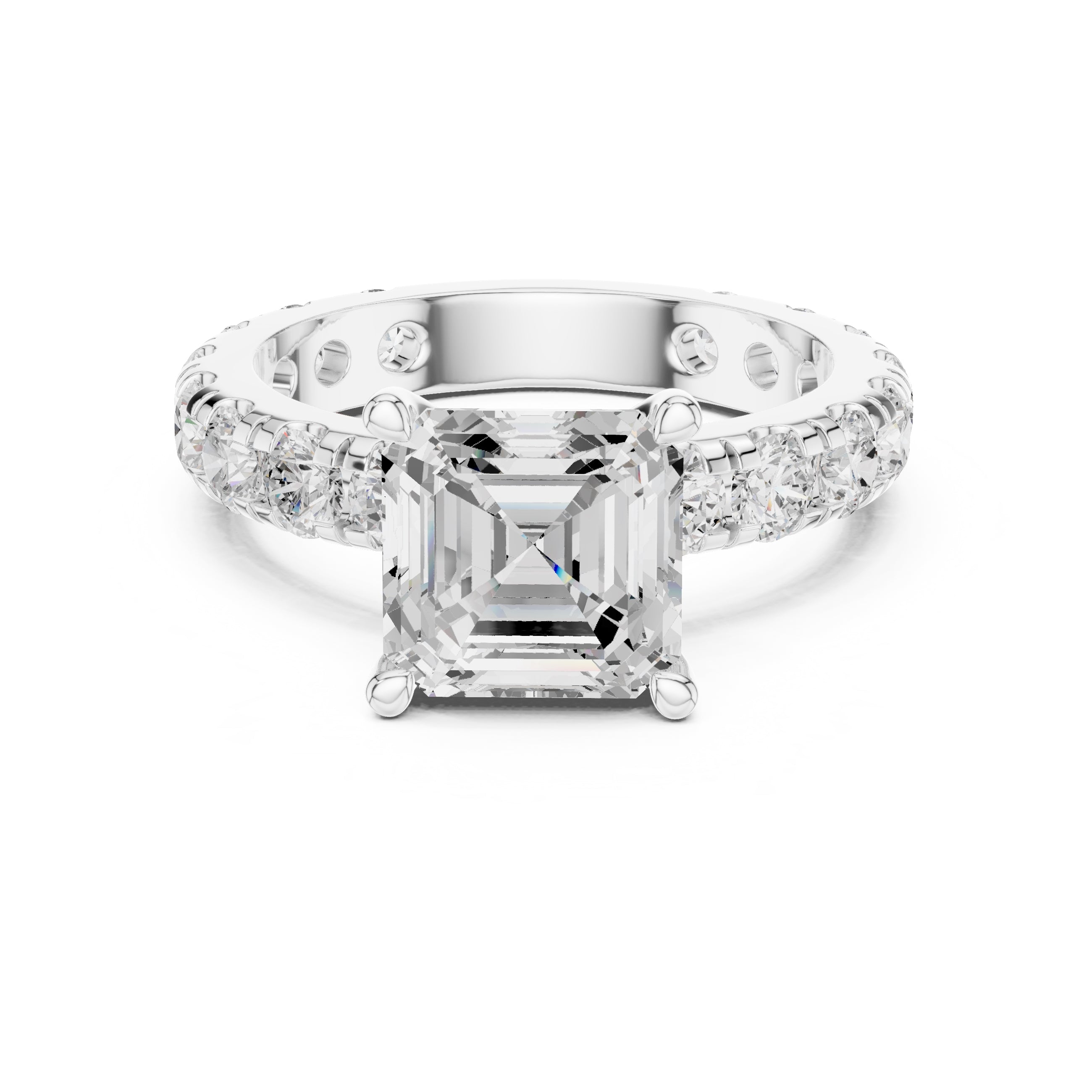 The Majestic Eternity Setting 3ct White Gold Asscher
