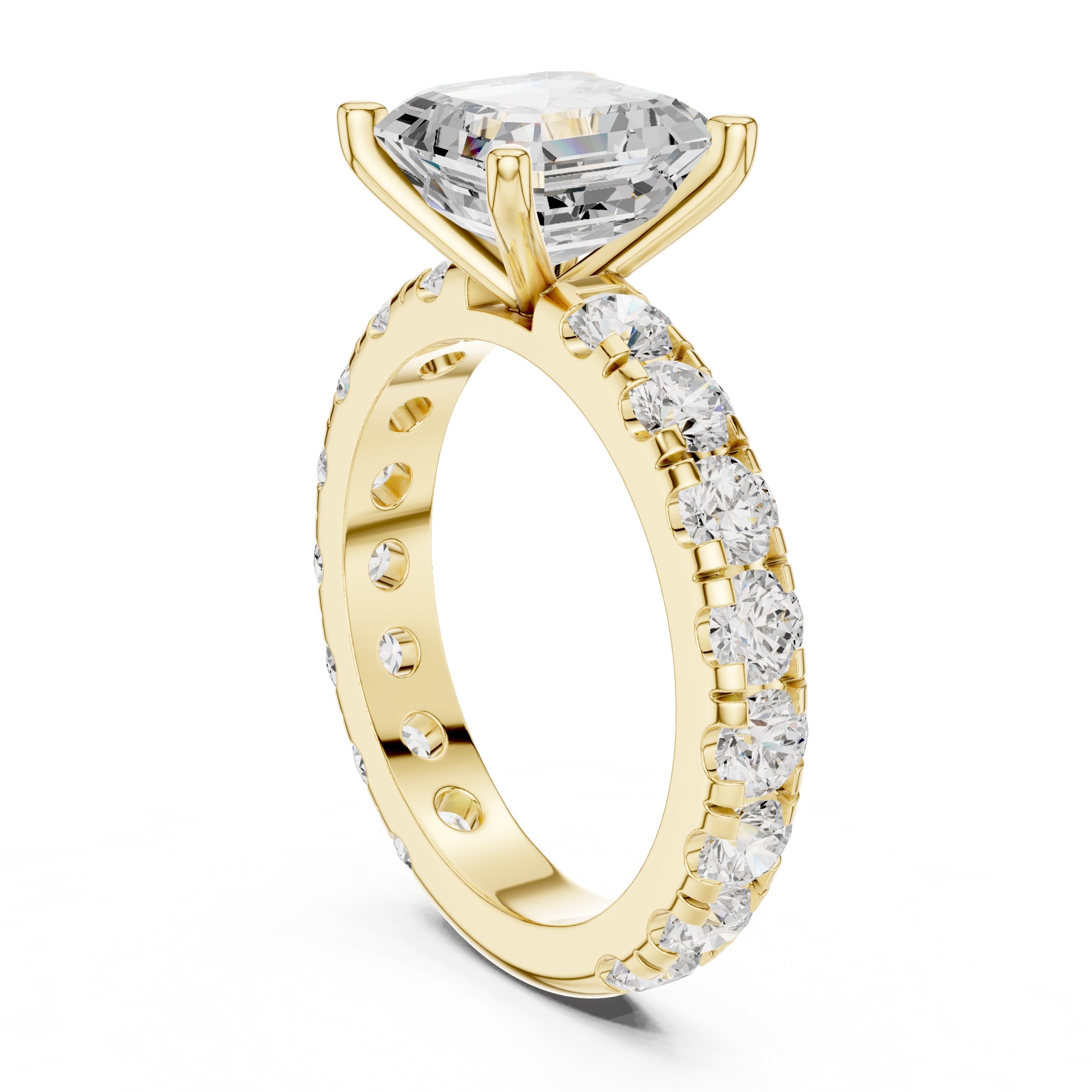 The Majestic Eternity Setting 3ct Yellow Gold Asscher