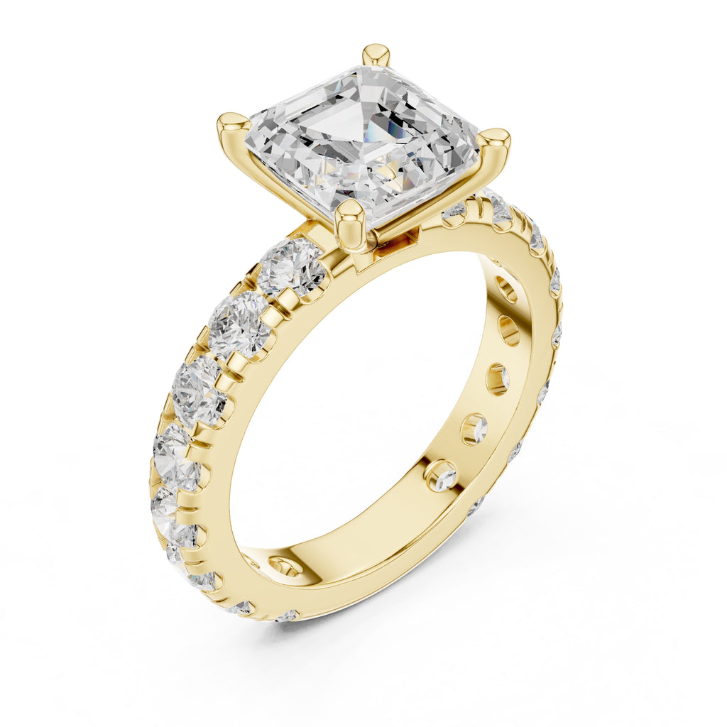 The Majestic Eternity Setting 3ct Yellow Gold Asscher