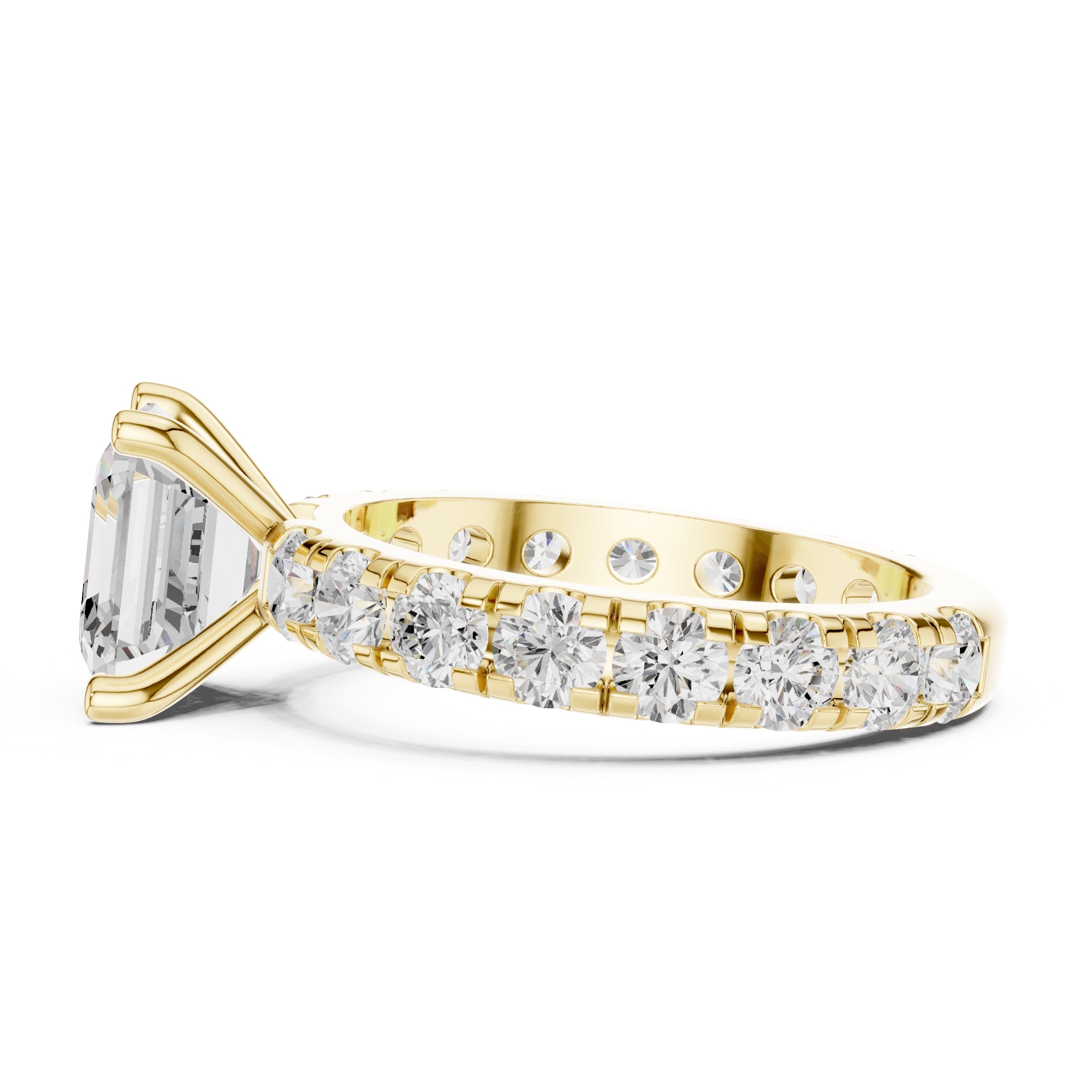 The Majestic Eternity Setting 3ct Yellow Gold Asscher