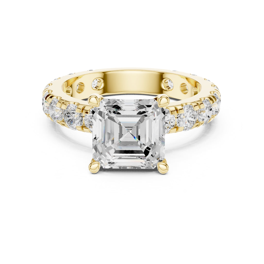 The Majestic Eternity Setting 3ct Yellow Gold Asscher