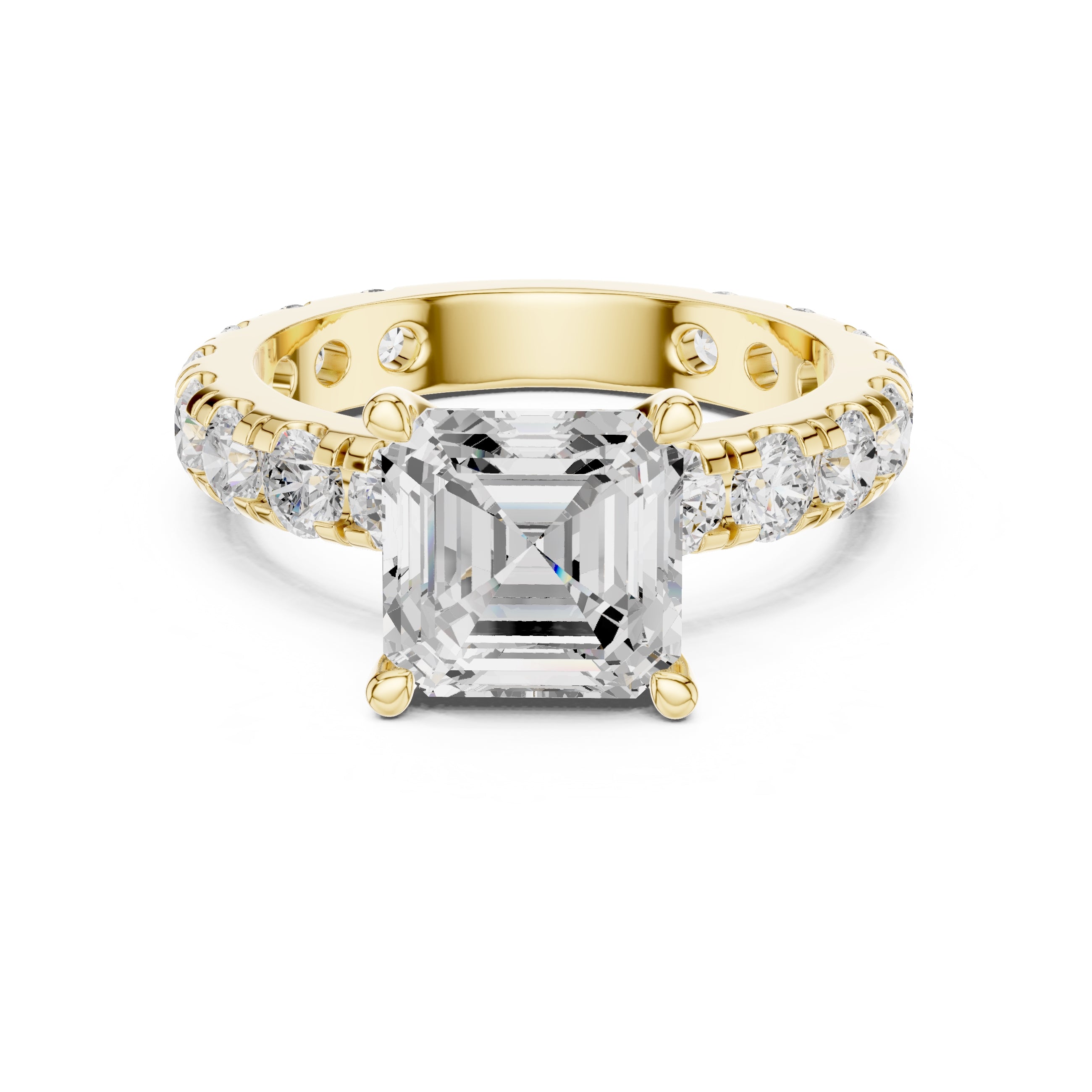The Majestic Eternity Setting 3ct Yellow Gold Asscher