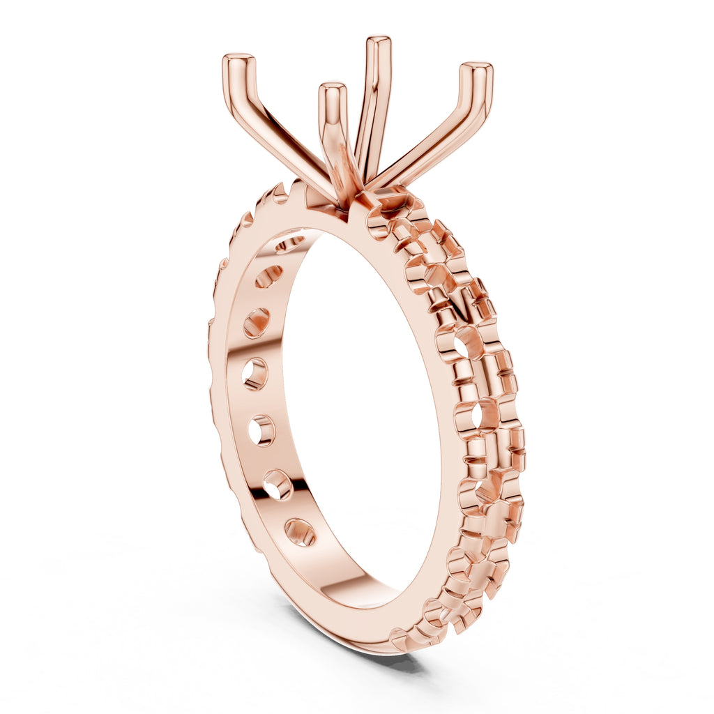 The Majestic Eternity Setting 3ct Rose Gold Cushion