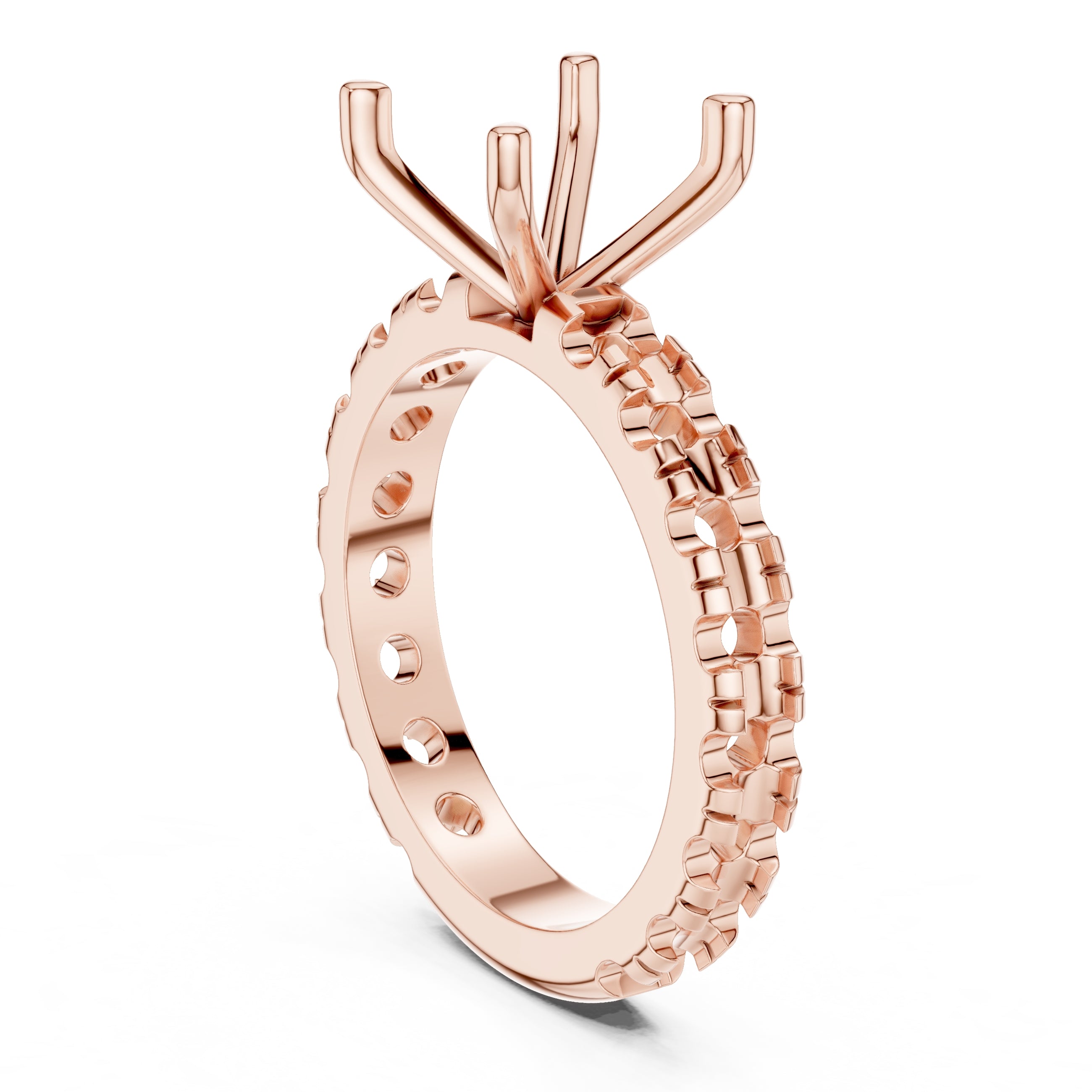 The Majestic Eternity Setting 3ct Rose Gold Cushion