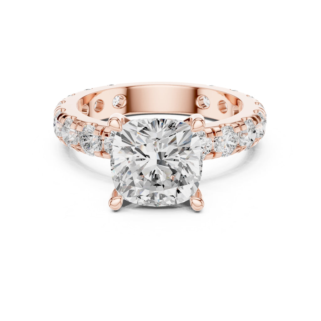 The Majestic Eternity Setting 3ct Rose Gold Cushion