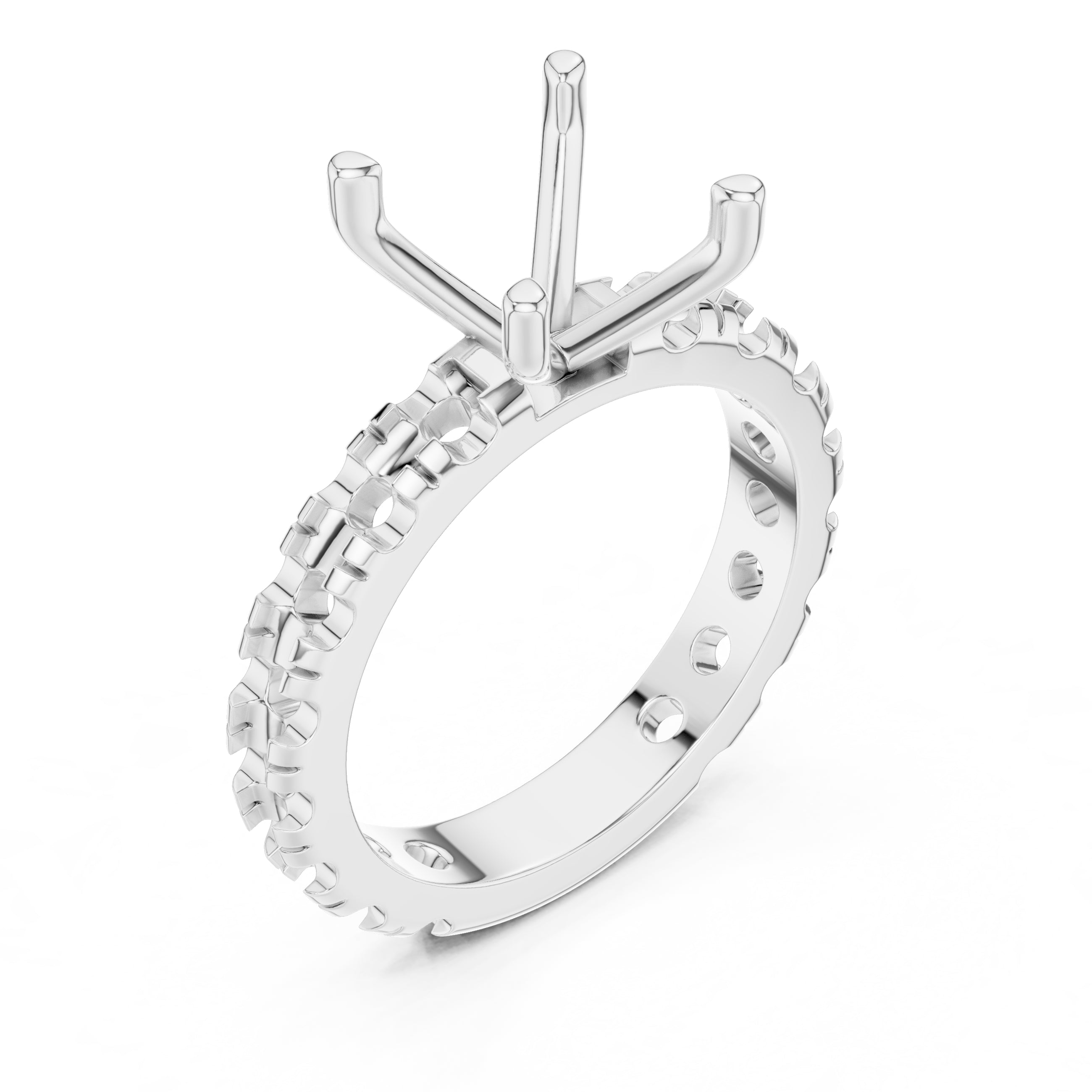 The Majestic Eternity Setting 3ct White Gold Cushion