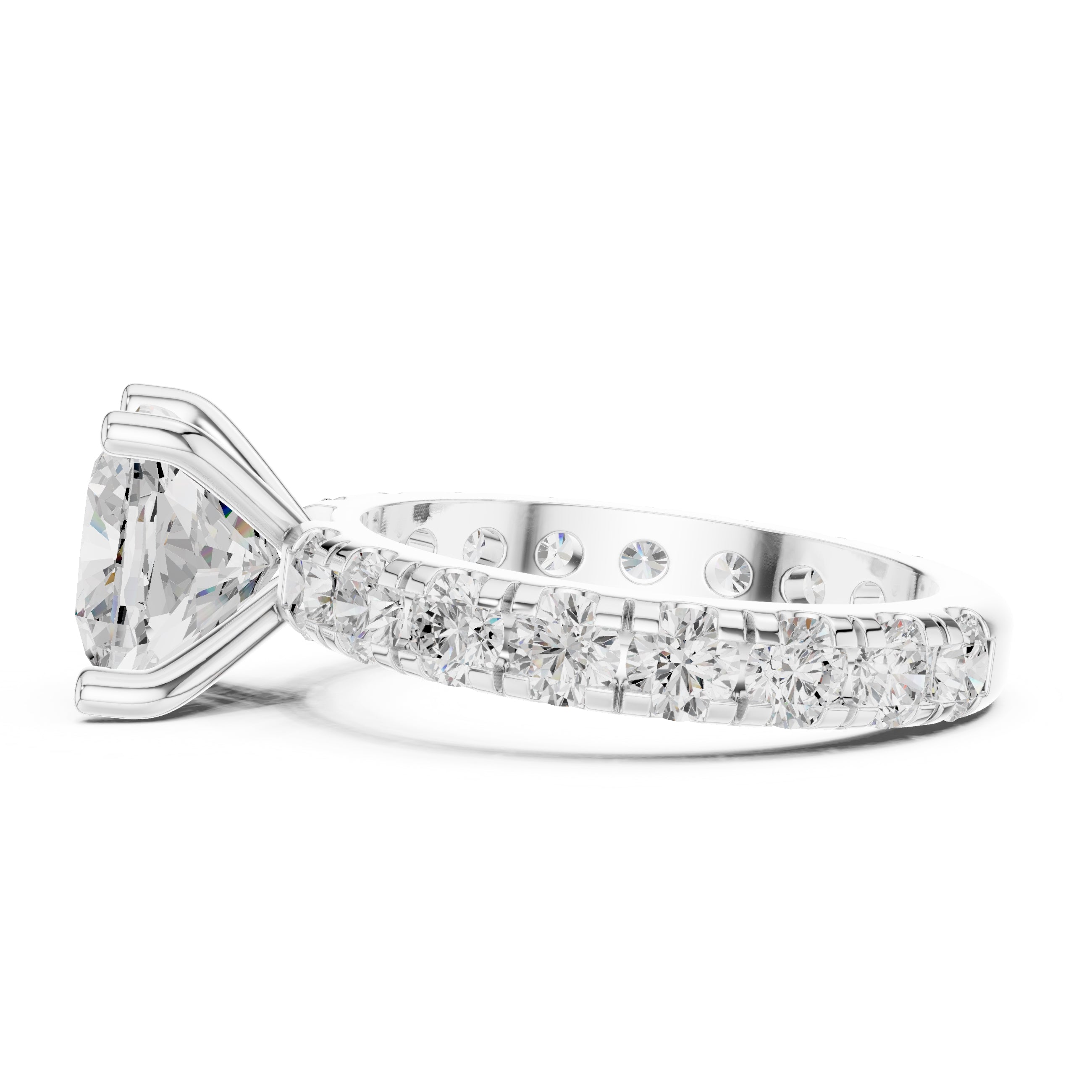 The Majestic Eternity Setting 3ct White Gold Cushion