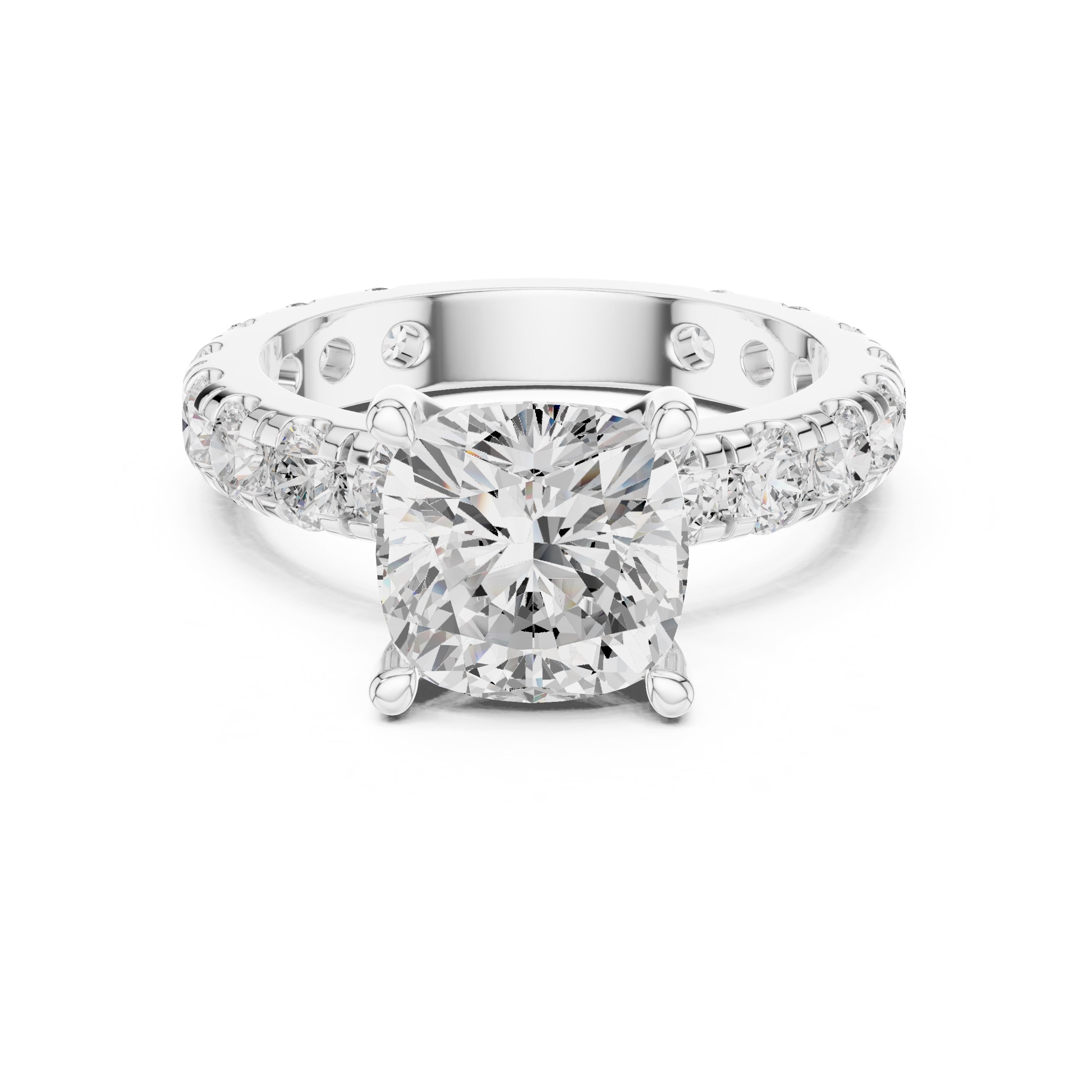The Majestic Eternity Setting 3ct White Gold Cushion