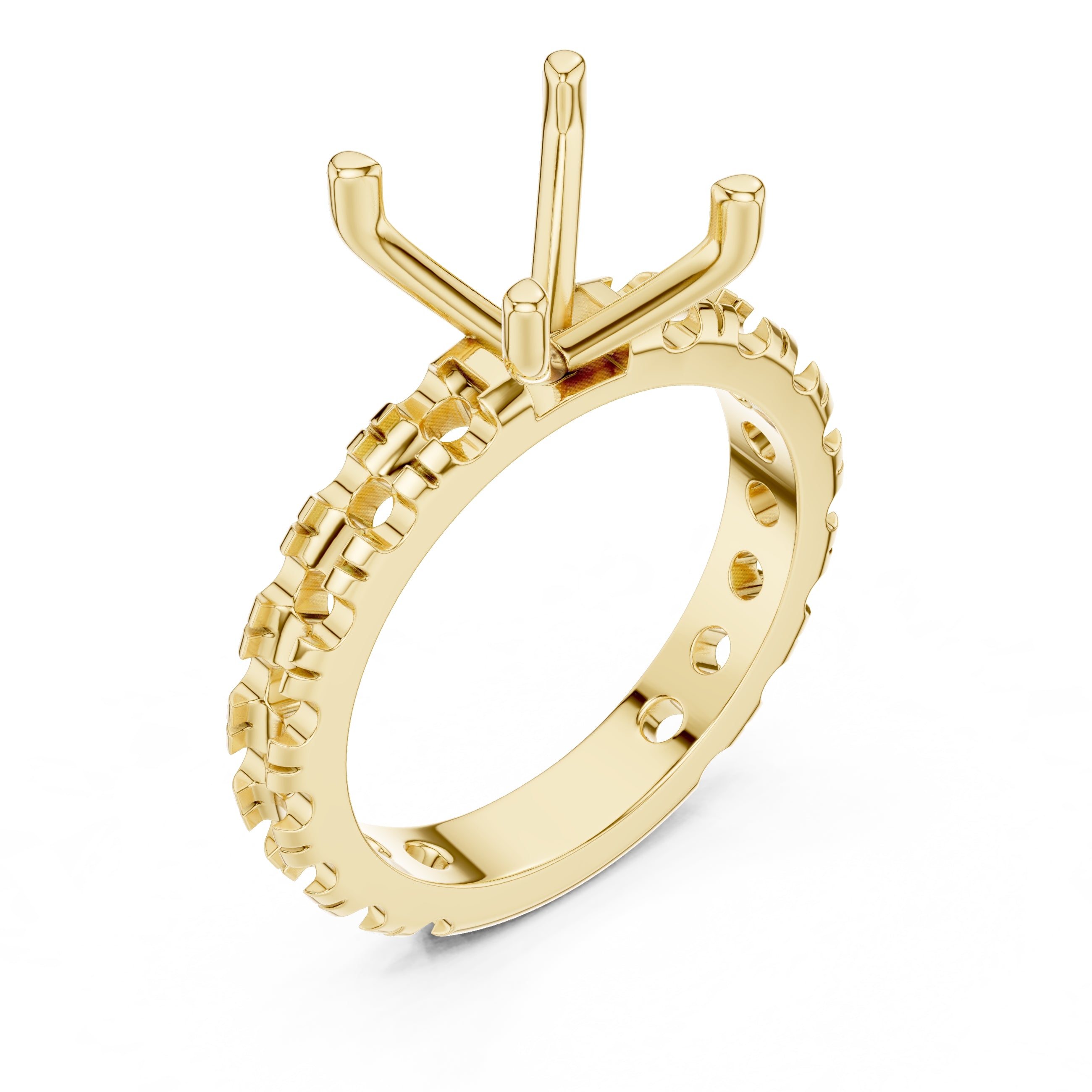 The Majestic Eternity Setting 3ct Yellow Gold Cushion