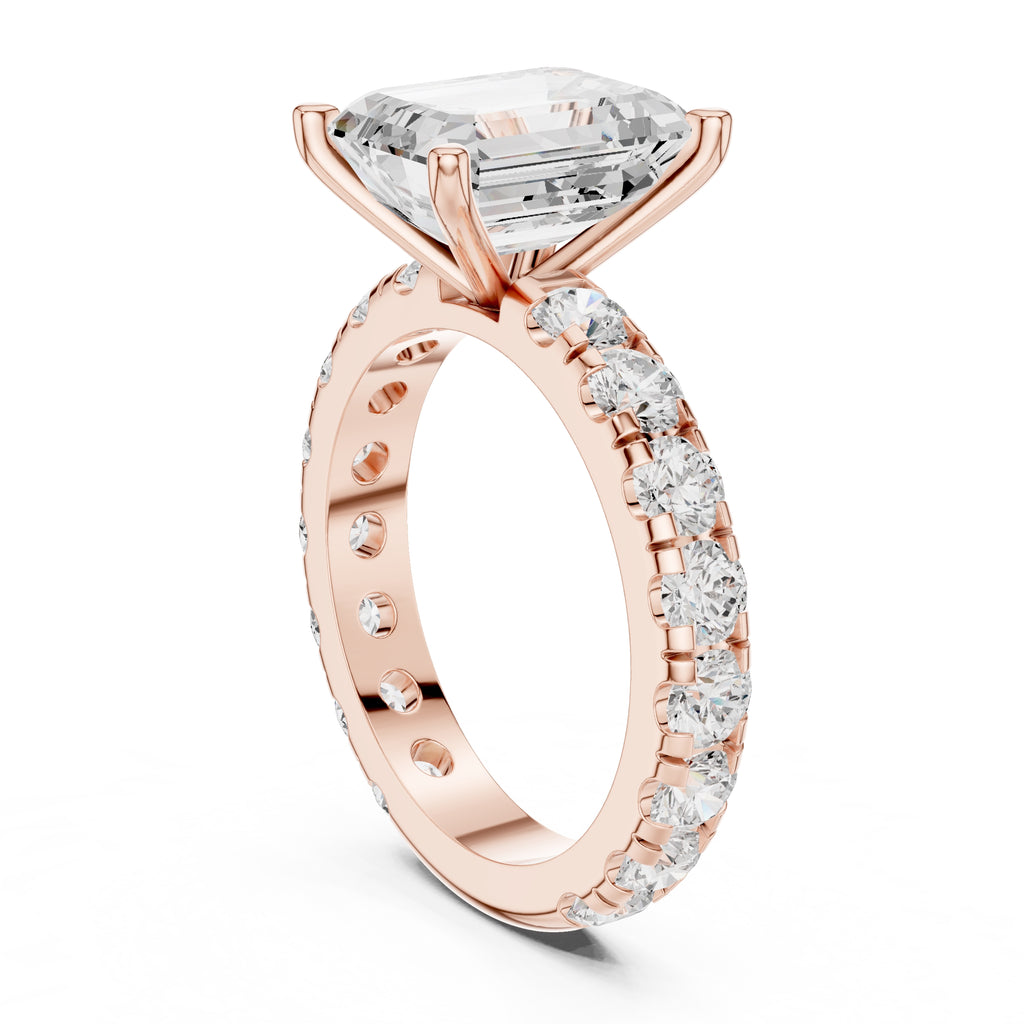 The Majestic Eternity Setting 3ct Rose Gold Emerald
