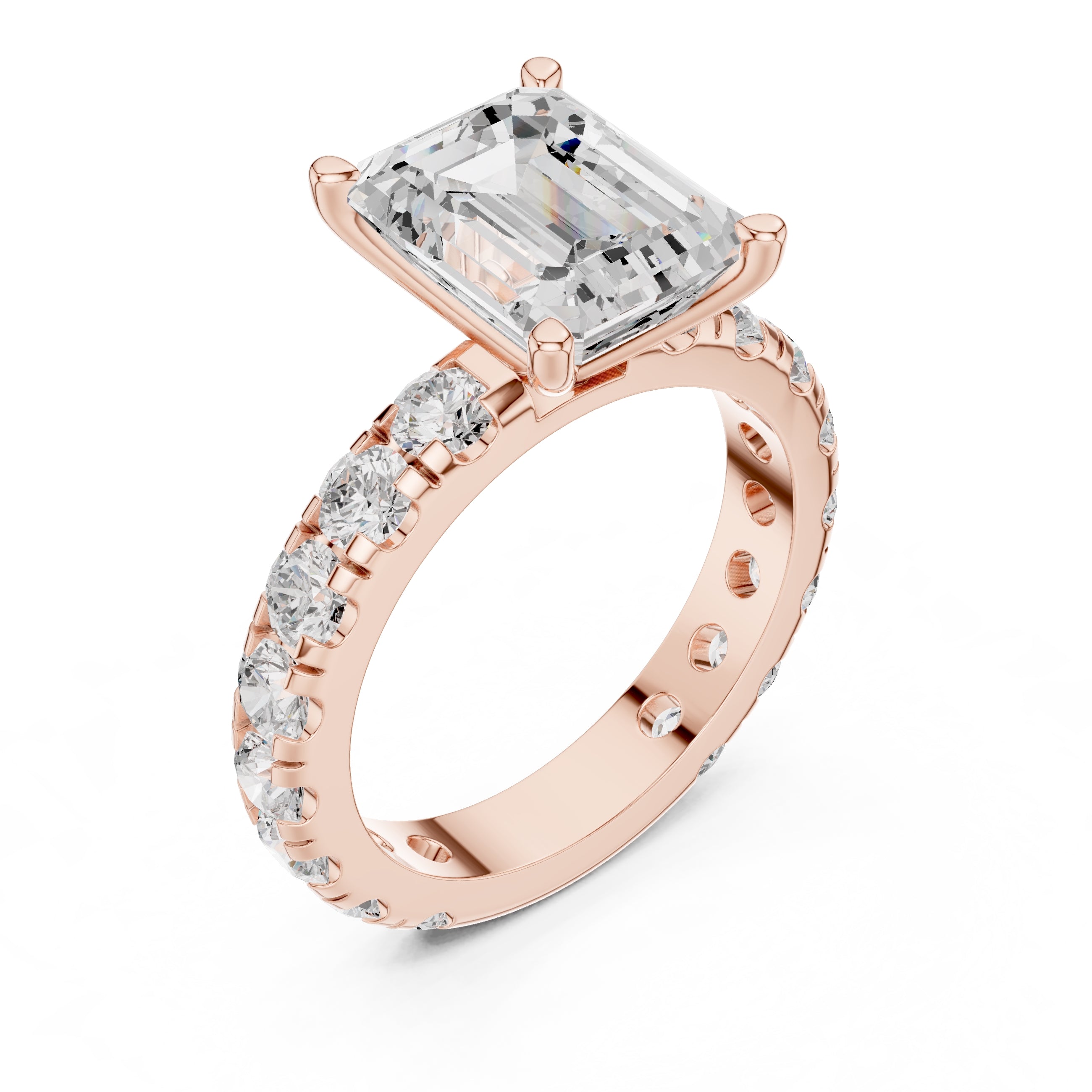 The Majestic Eternity Setting 3ct Rose Gold Emerald
