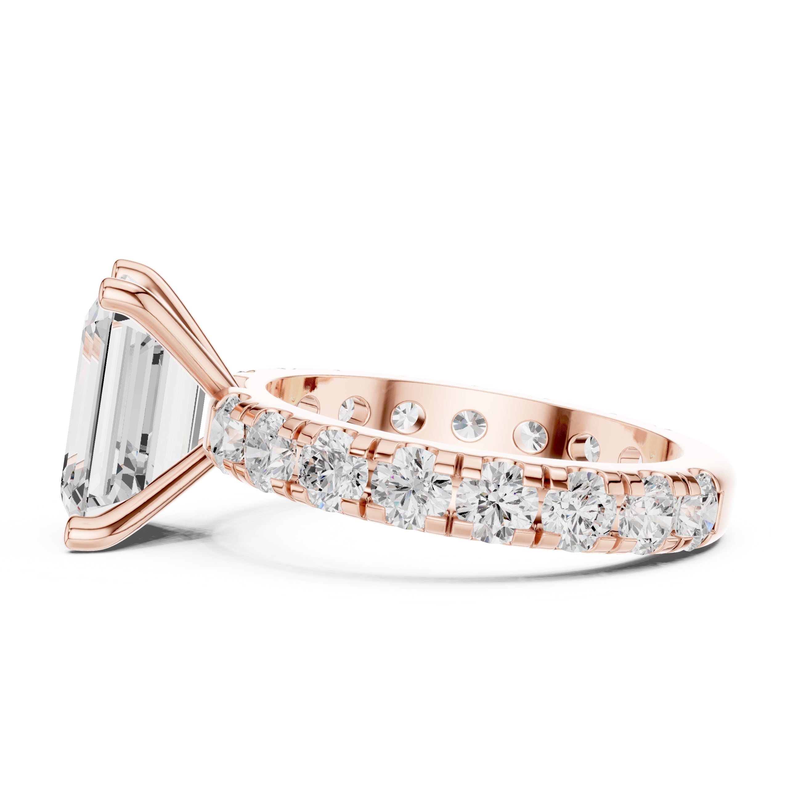 The Majestic Eternity Setting 3ct Rose Gold Emerald