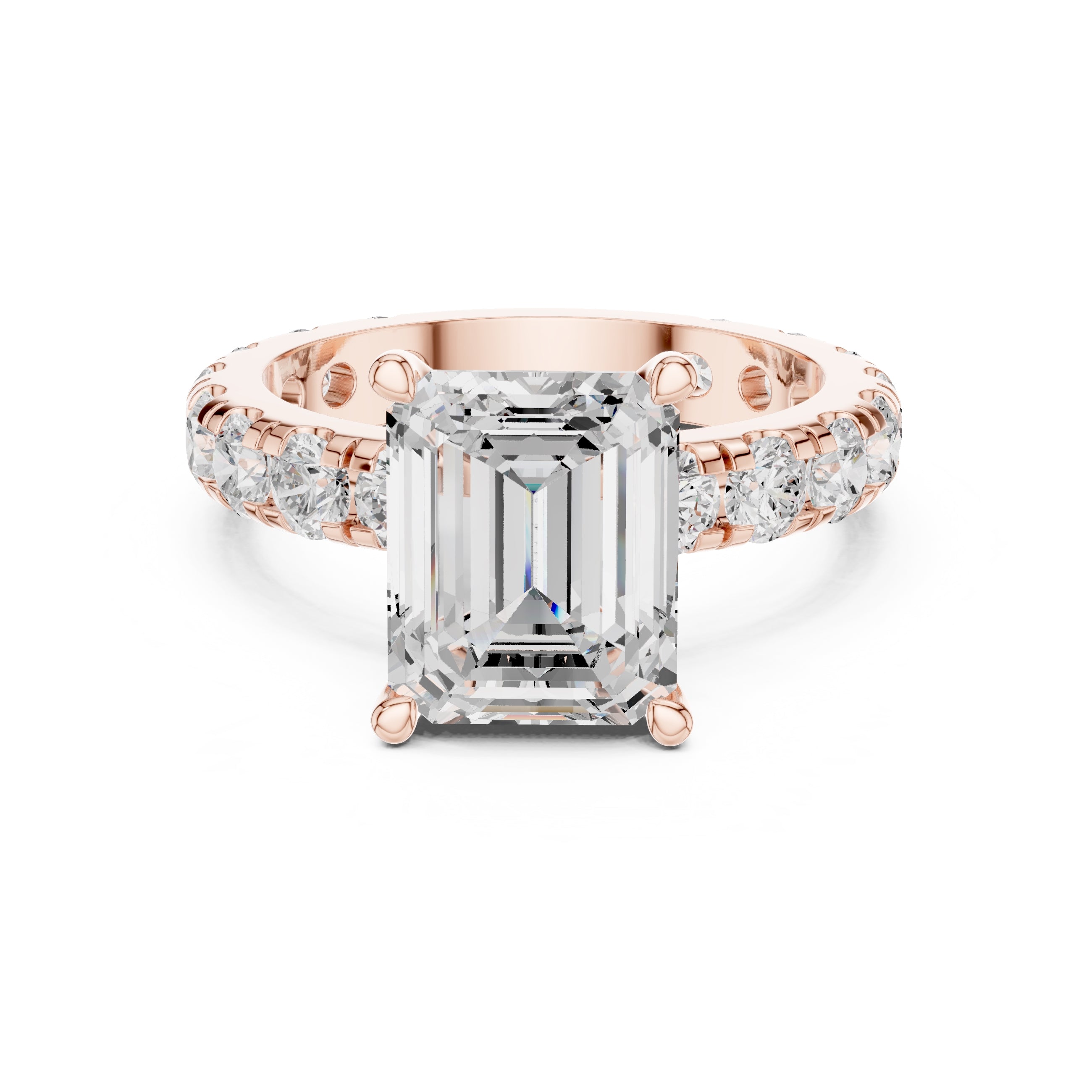 The Majestic Eternity Setting 3ct Rose Gold Emerald