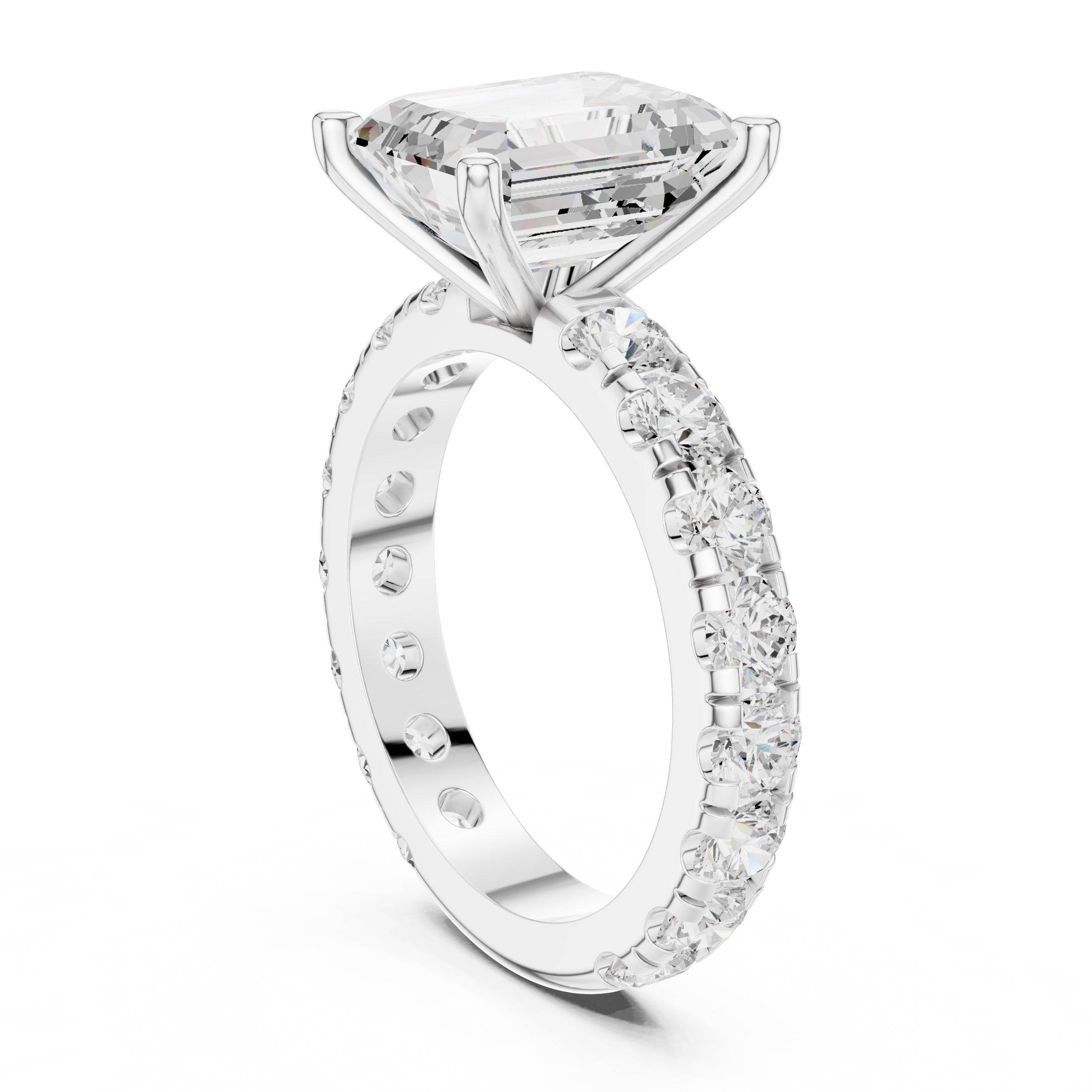 The Majestic Eternity Setting 3ct White Gold Emerald