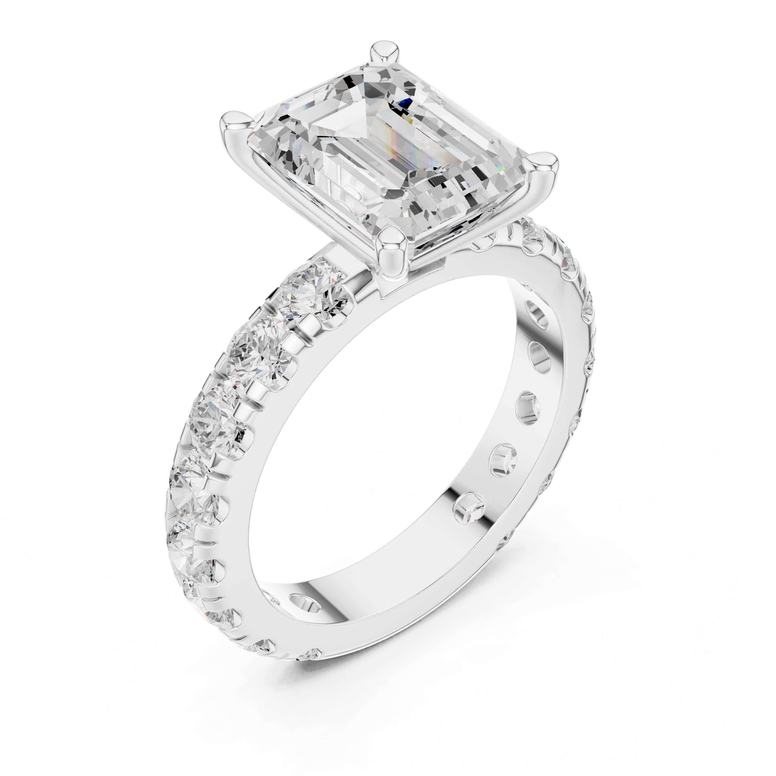 The Majestic Eternity Setting 3ct White Gold Emerald