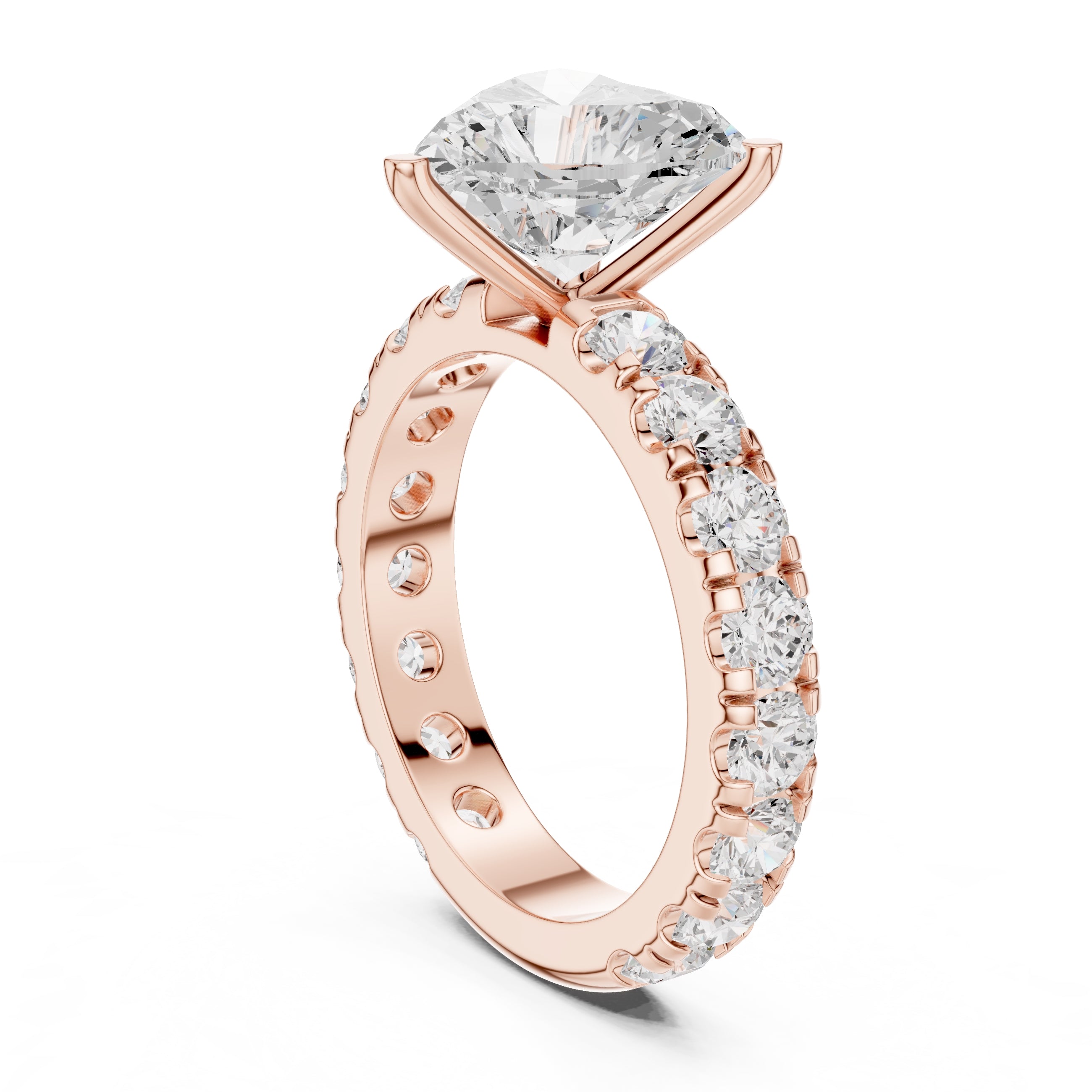 The Majestic Eternity Setting 3ct Rose Gold Heart