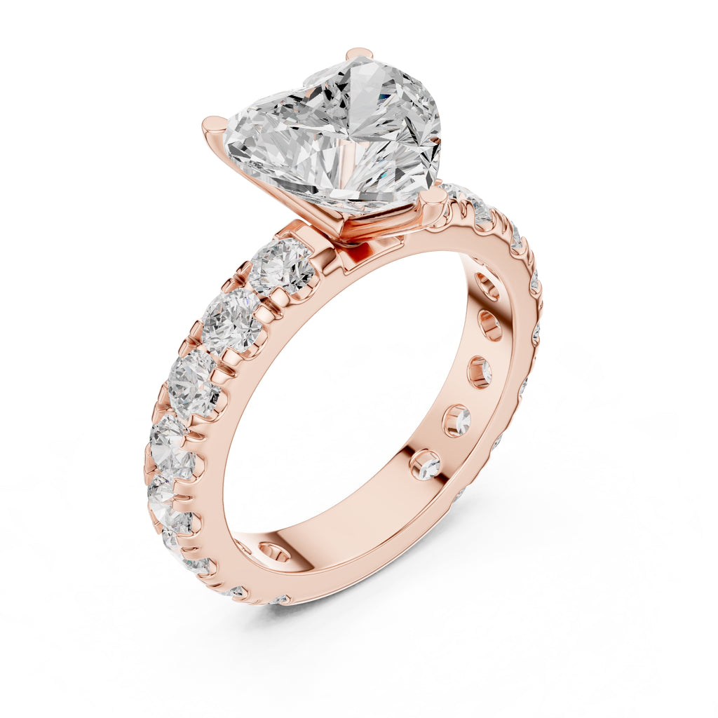 The Majestic Eternity Setting 3ct Rose Gold Heart