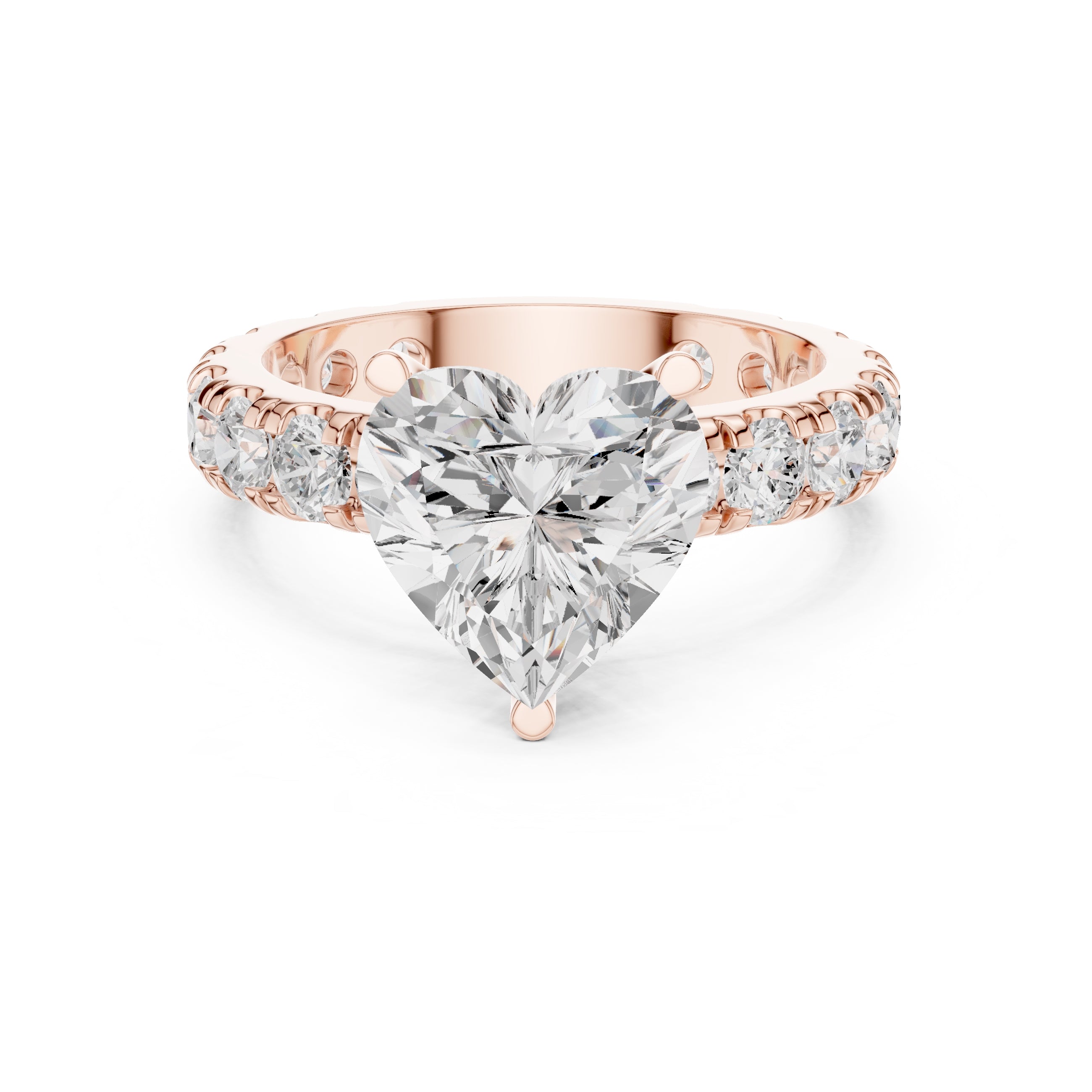 The Majestic Eternity Setting 3ct Rose Gold Heart