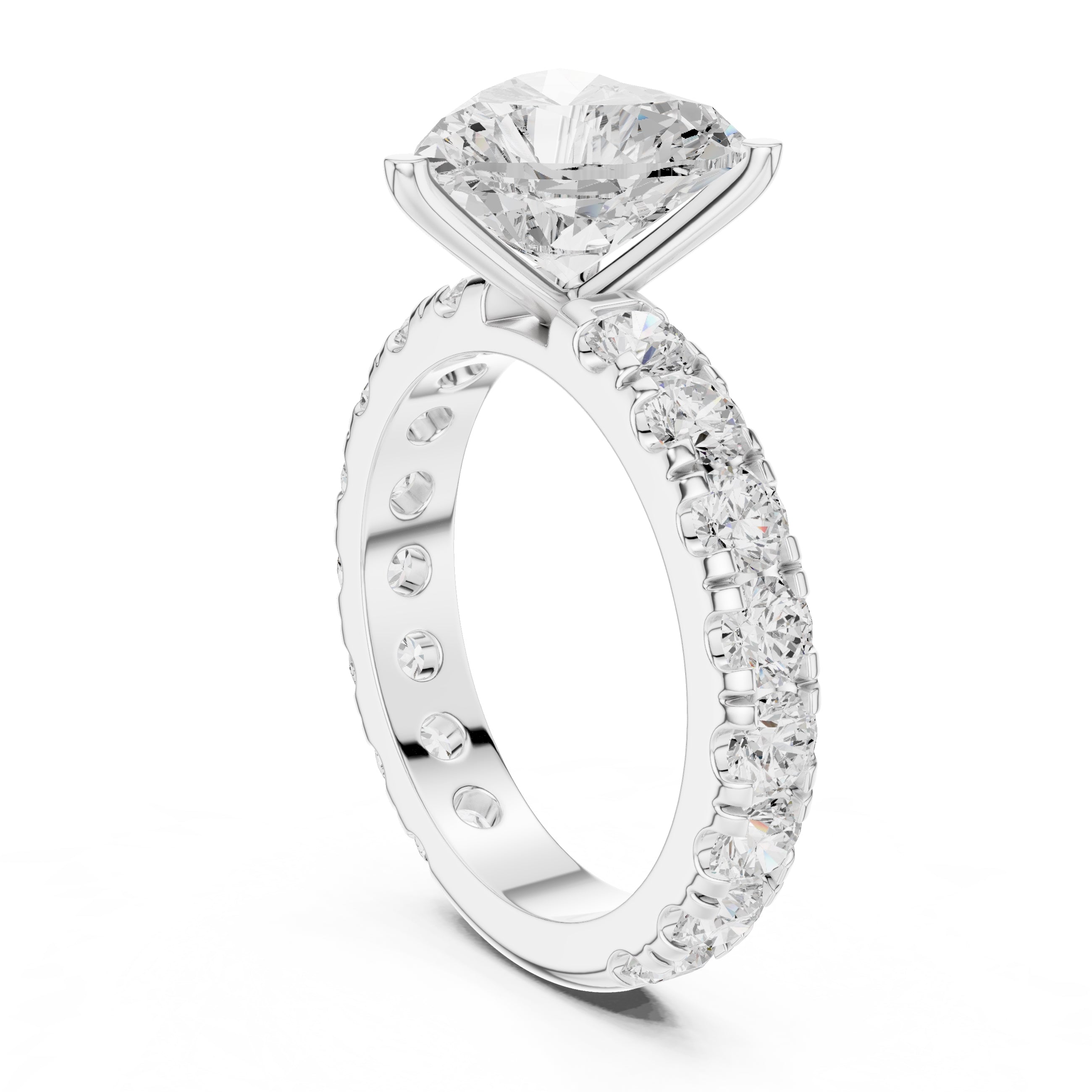The Majestic Eternity Setting 3ct White Gold Heart