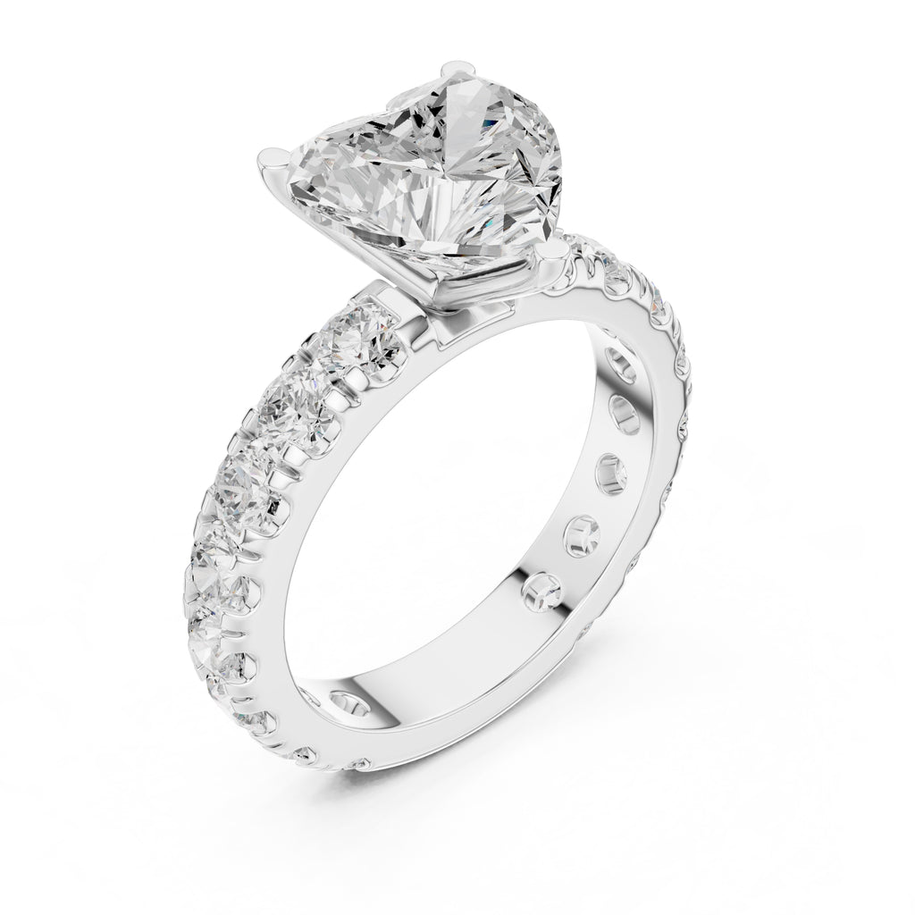 The Majestic Eternity Setting 3ct White Gold Heart