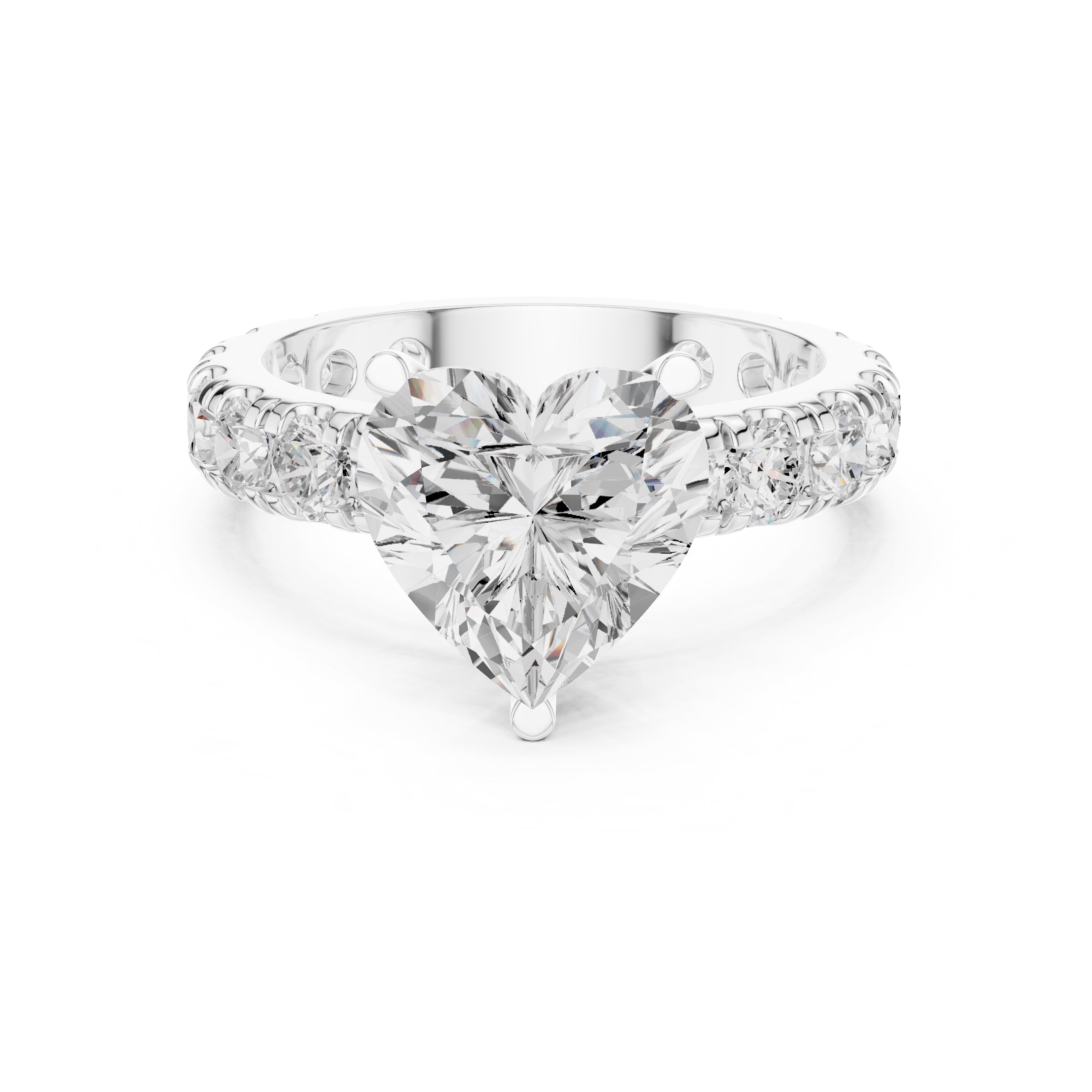 The Majestic Eternity Setting 3ct White Gold Heart