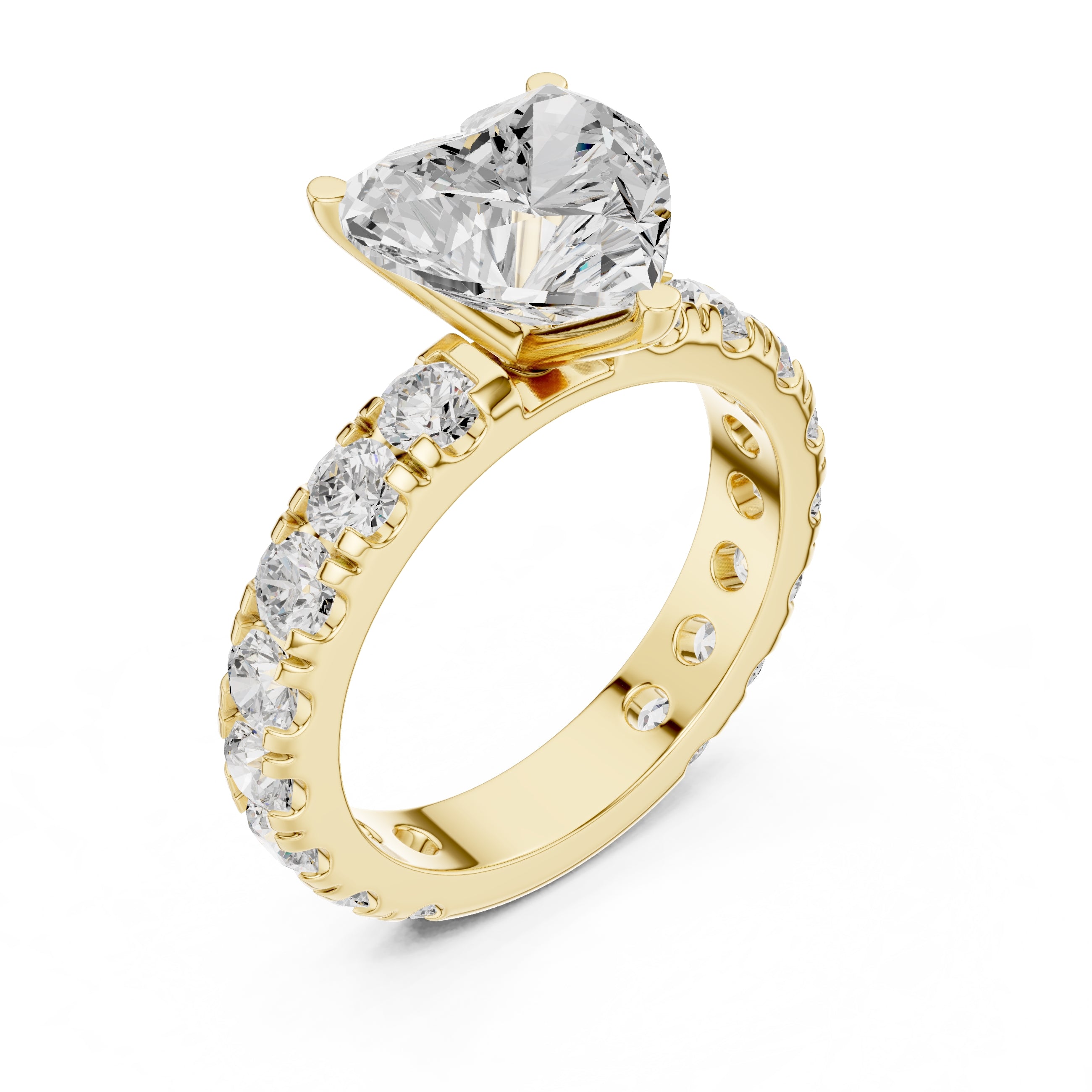 The Majestic Eternity Setting 3ct Yellow Gold Heart