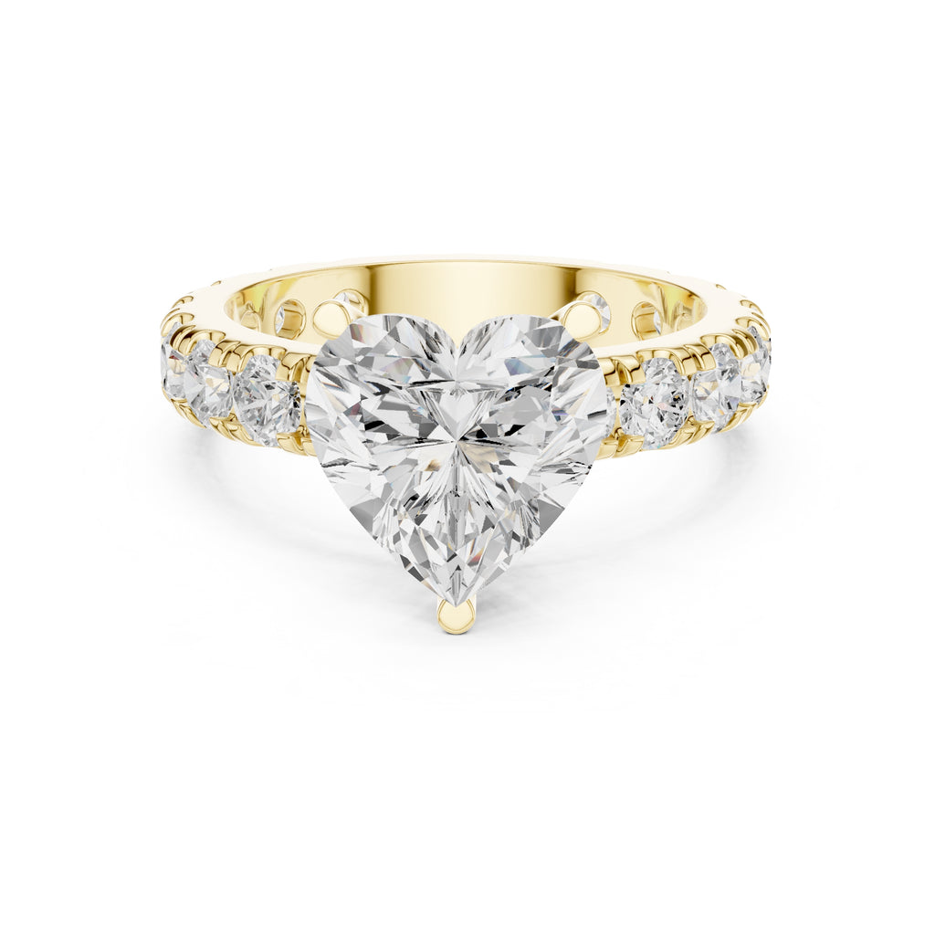 The Majestic Eternity Setting 3ct Yellow Gold Heart