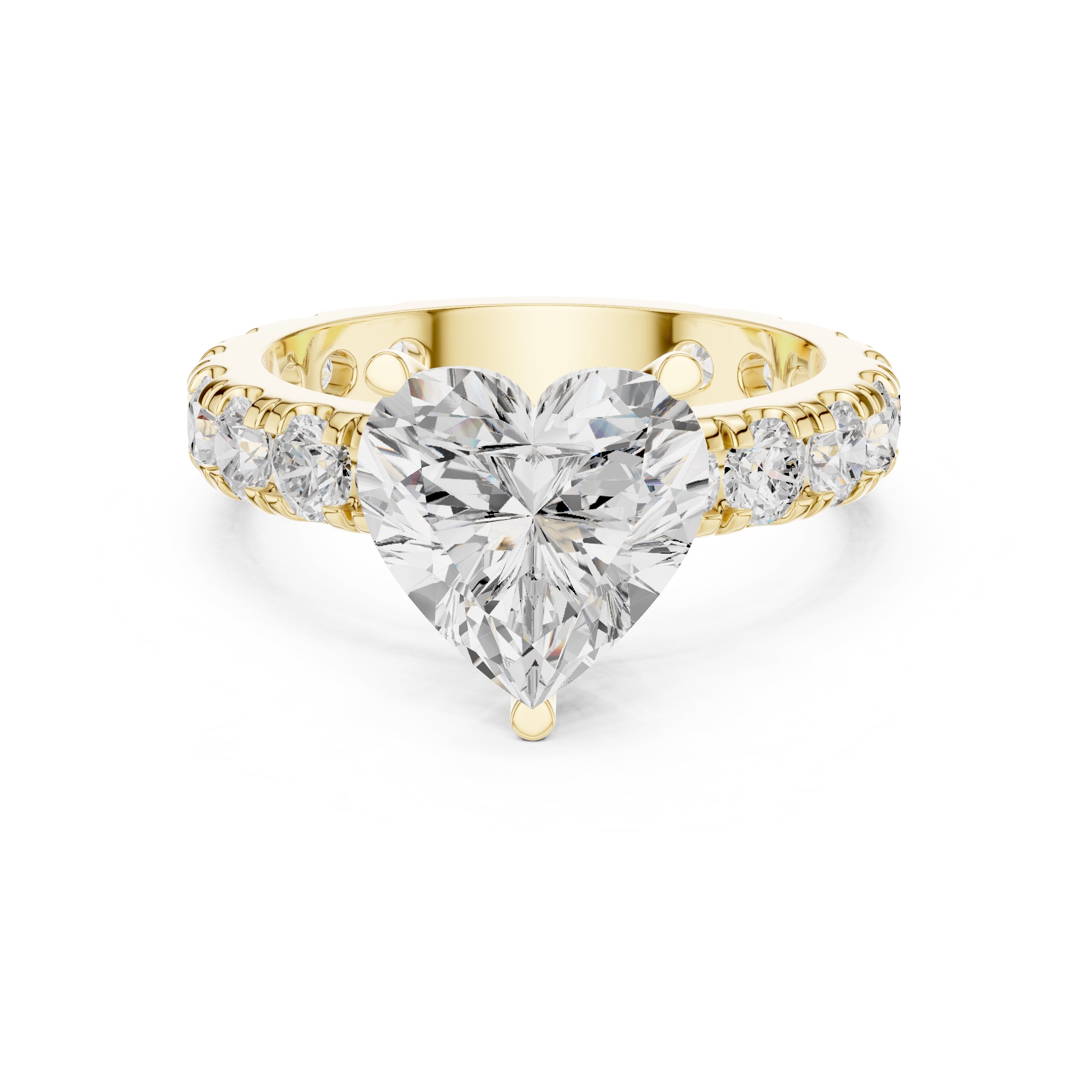 The Majestic Eternity Setting 3ct Yellow Gold Heart