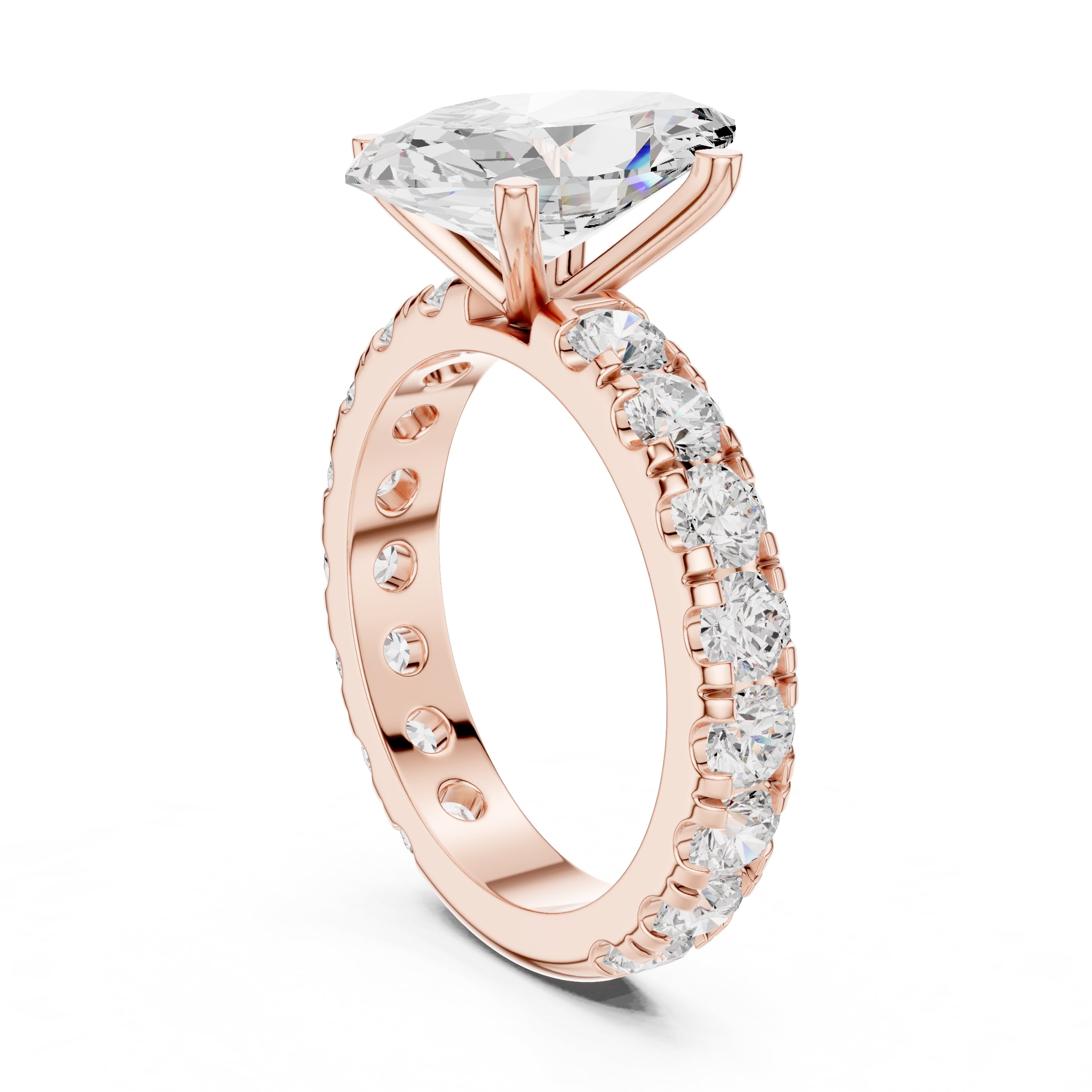 The Majestic Eternity Setting 3ct Rose Gold Marquise