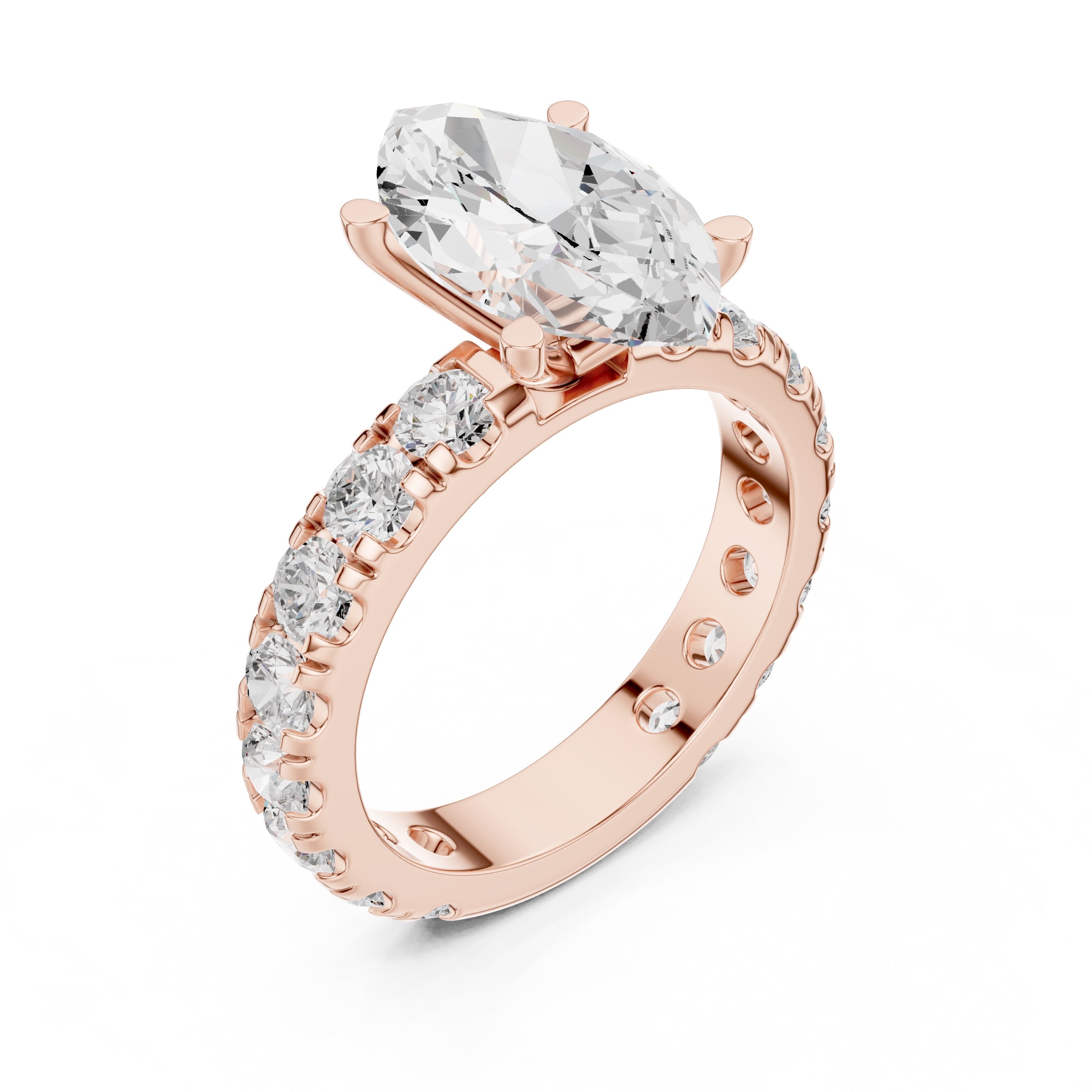 The Majestic Eternity Setting 3ct Rose Gold Marquise