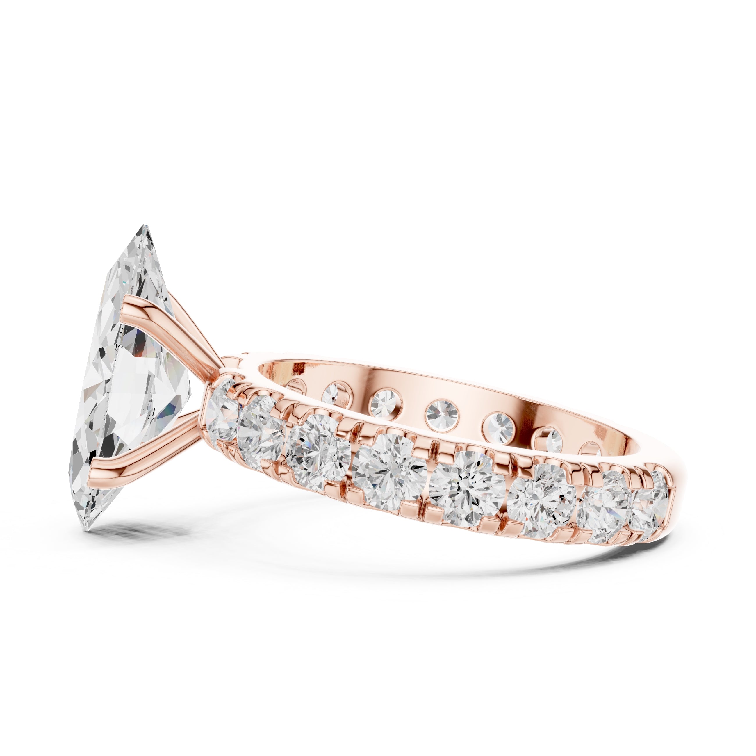 The Majestic Eternity Setting 3ct Rose Gold Marquise