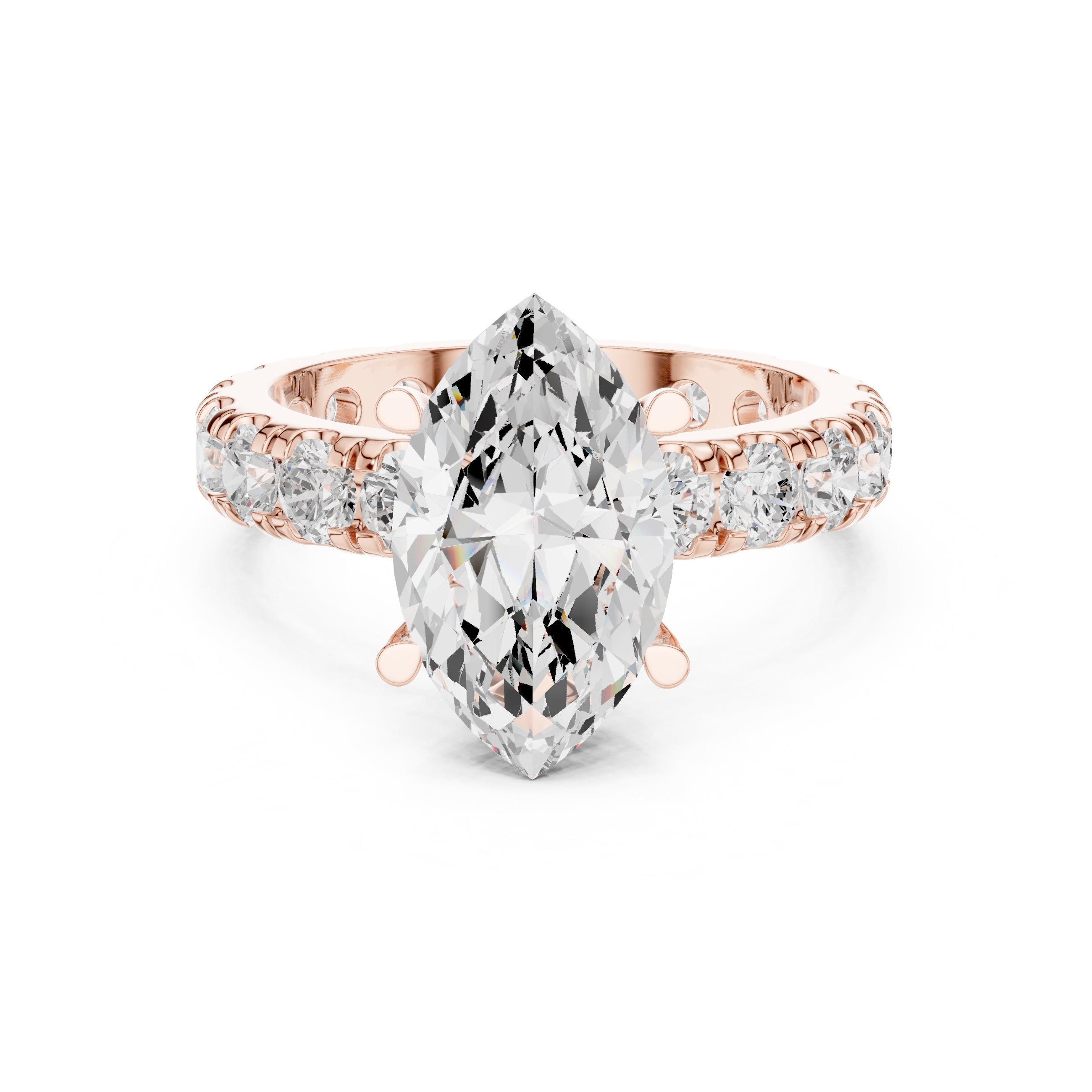 The Majestic Eternity Setting 3ct Rose Gold Marquise