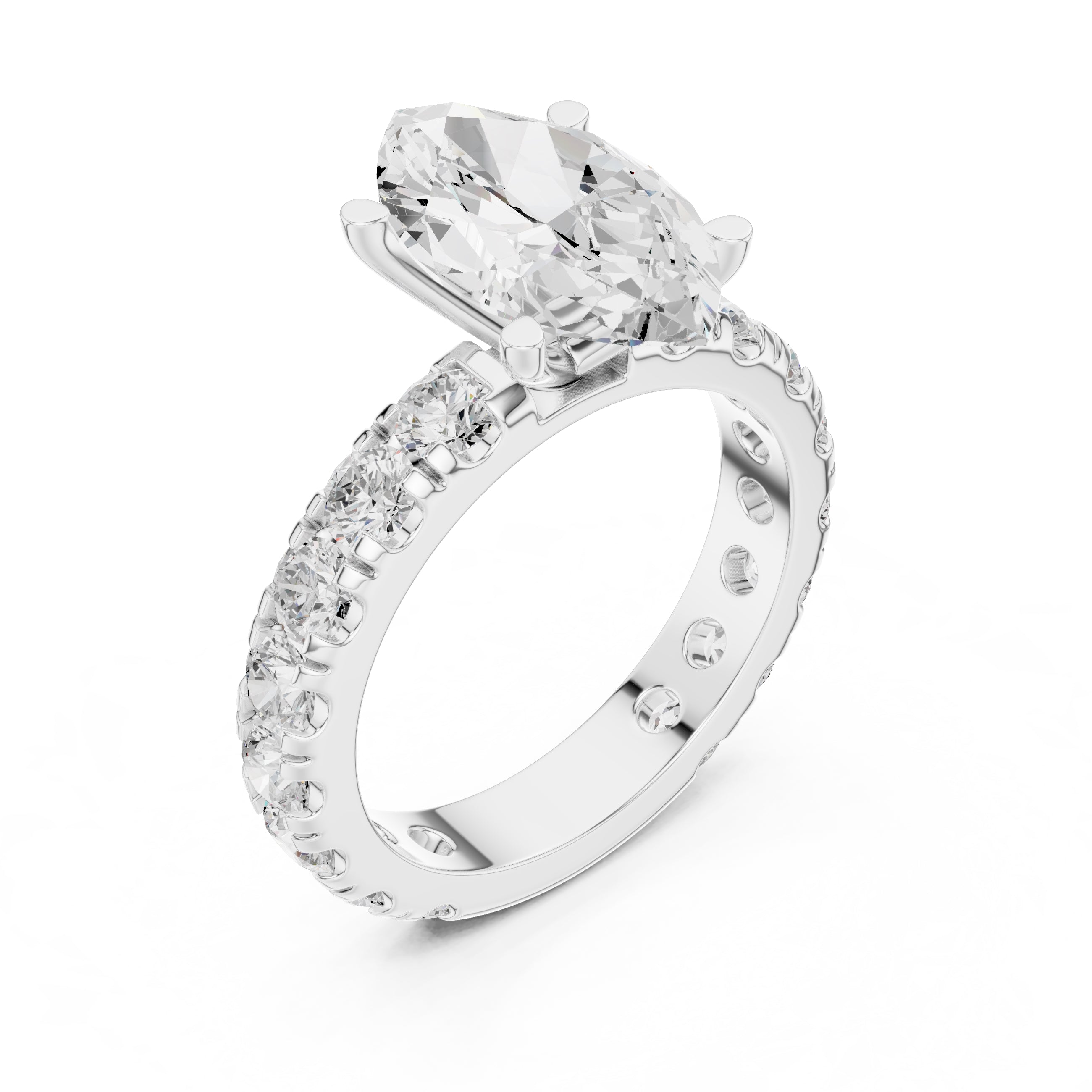 The Majestic Eternity Setting 3ct White Gold Marquise