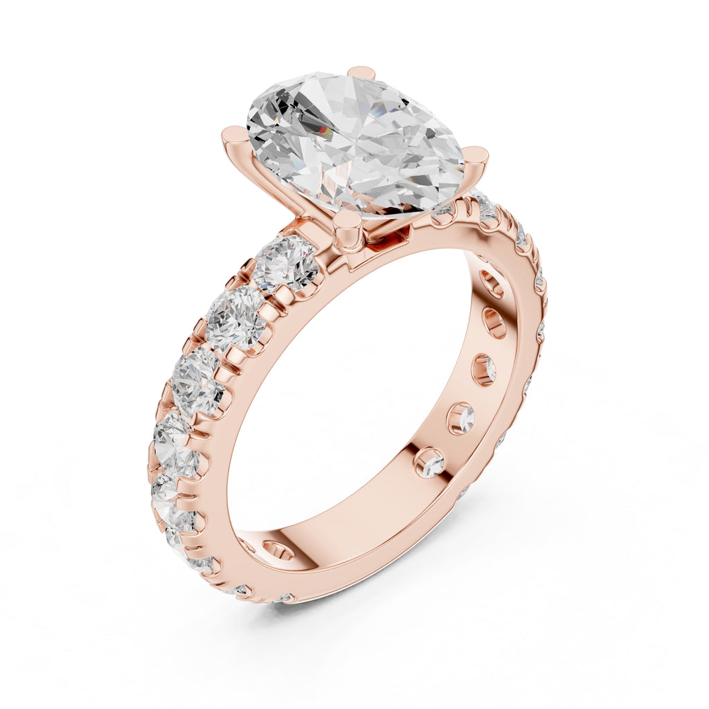 The Majestic Eternity Setting 3ct Rose Gold Oval