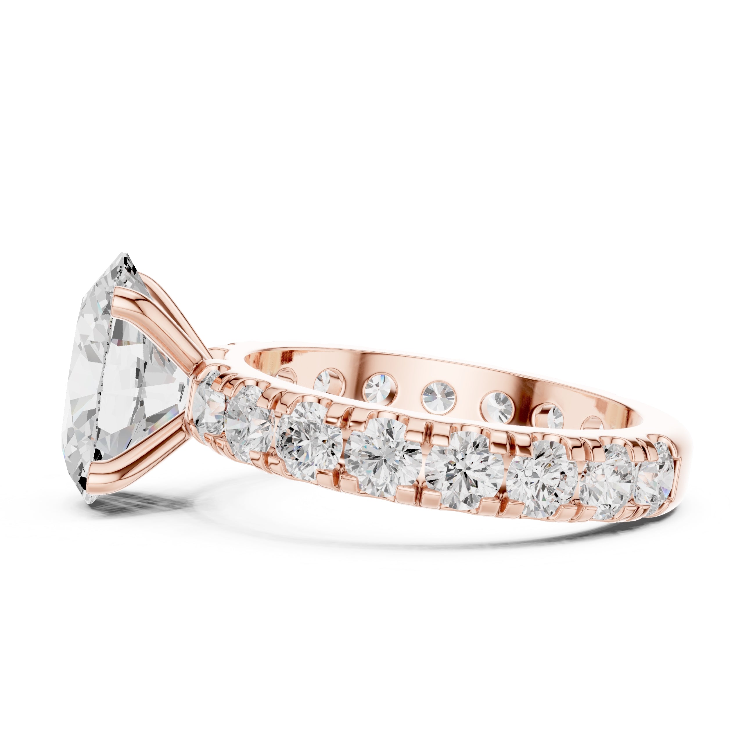 The Majestic Eternity Setting 3ct Rose Gold Oval