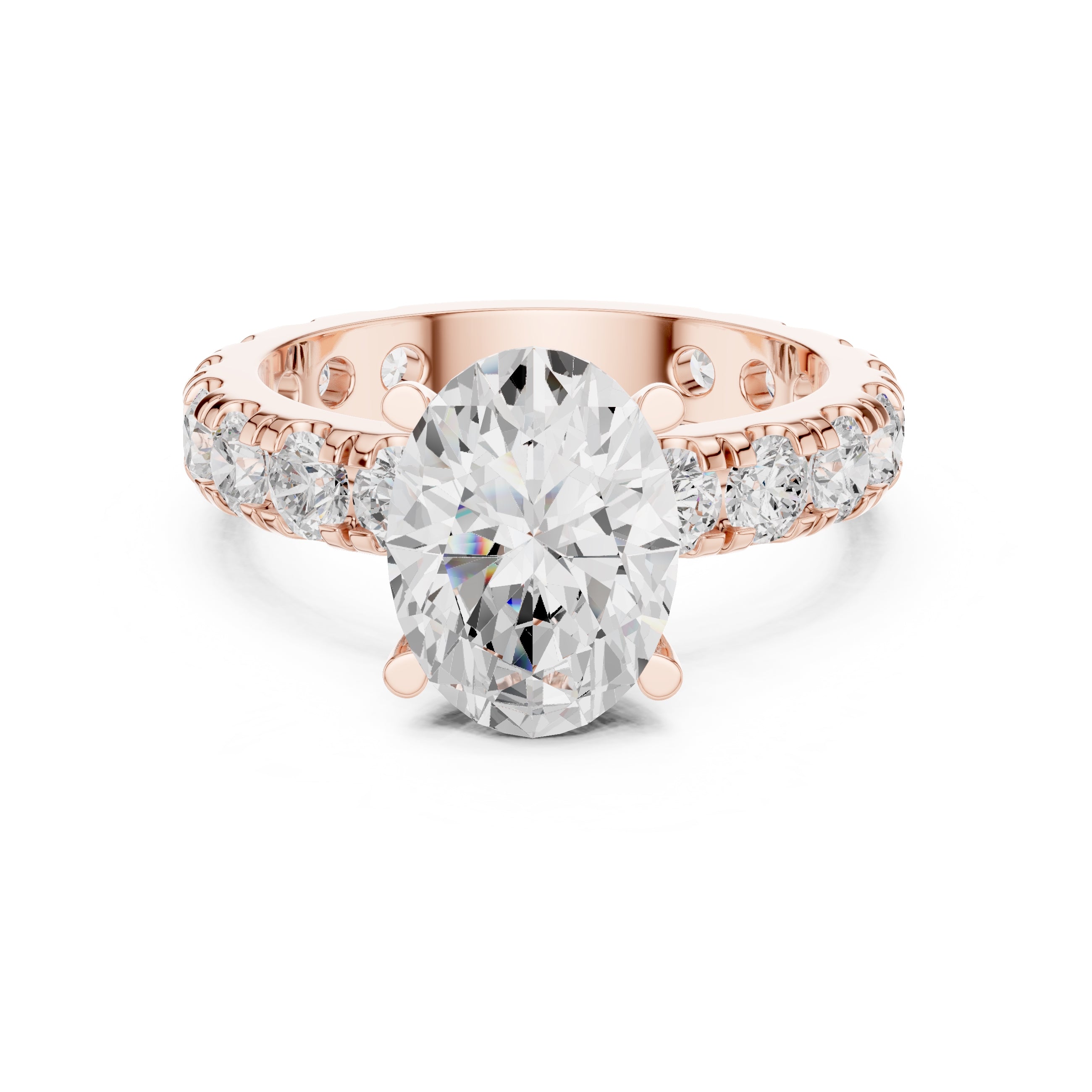 The Majestic Eternity Setting 3ct Rose Gold Oval