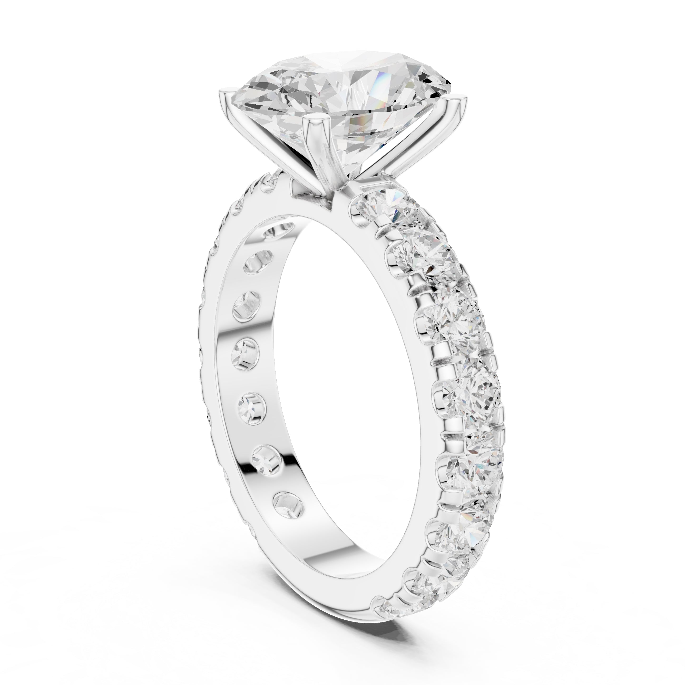 The Majestic Eternity Setting 3ct White Gold Oval