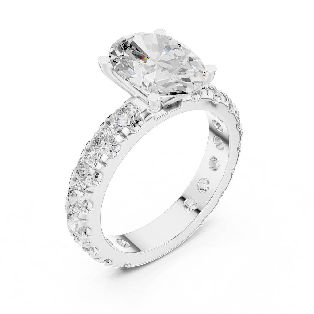 The Majestic Eternity Setting 3ct White Gold Oval
