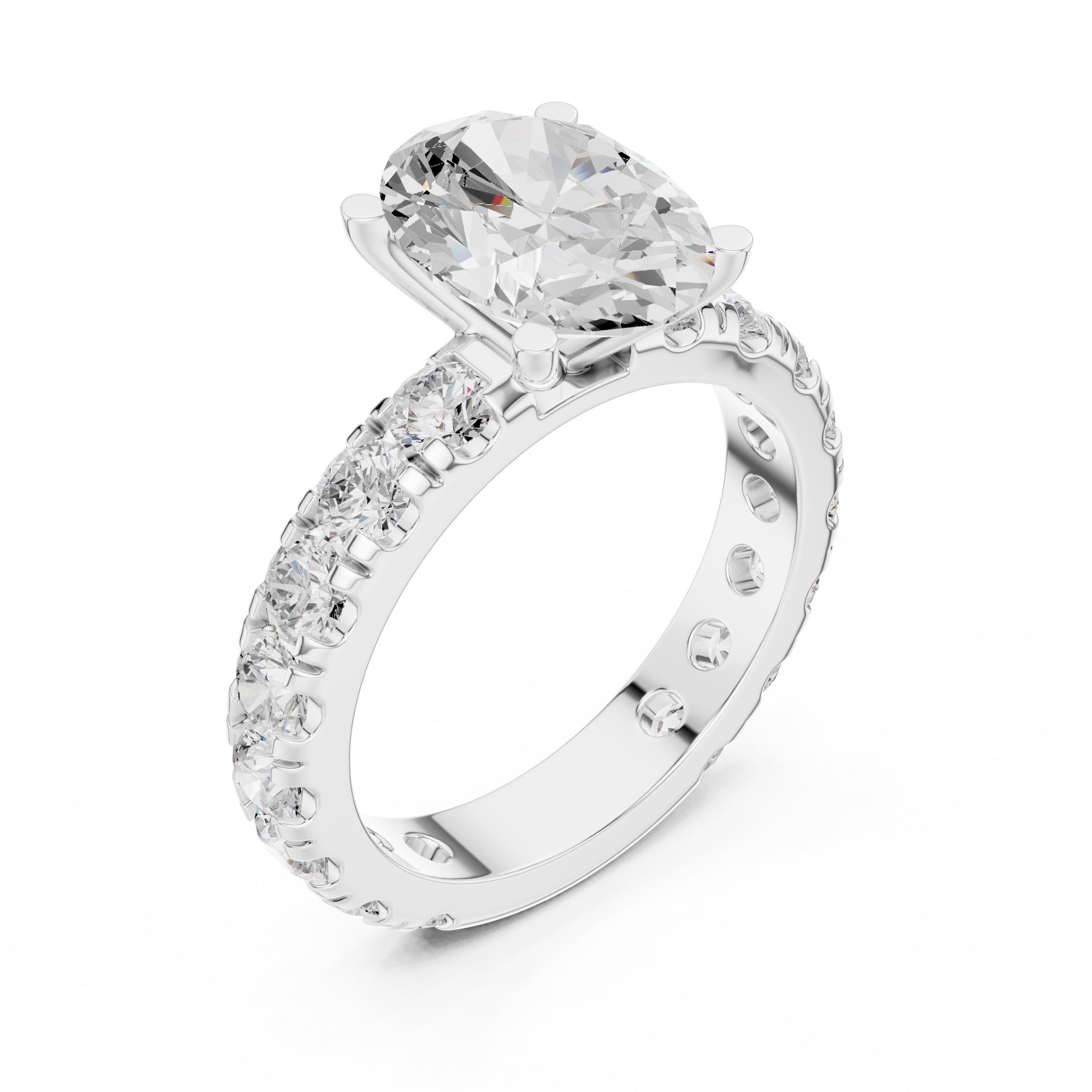 The Majestic Eternity Setting 3ct White Gold Oval