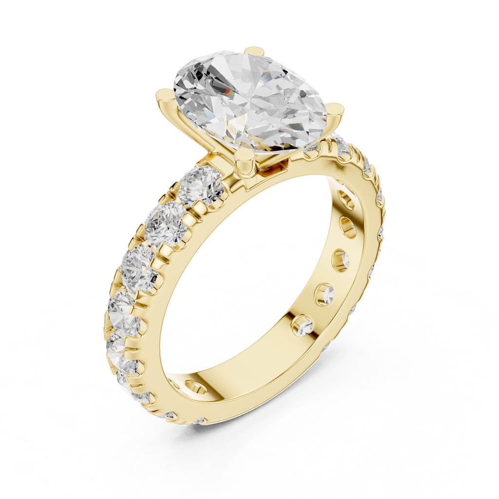 The Majestic Eternity Setting 3ct Yellow Gold Oval