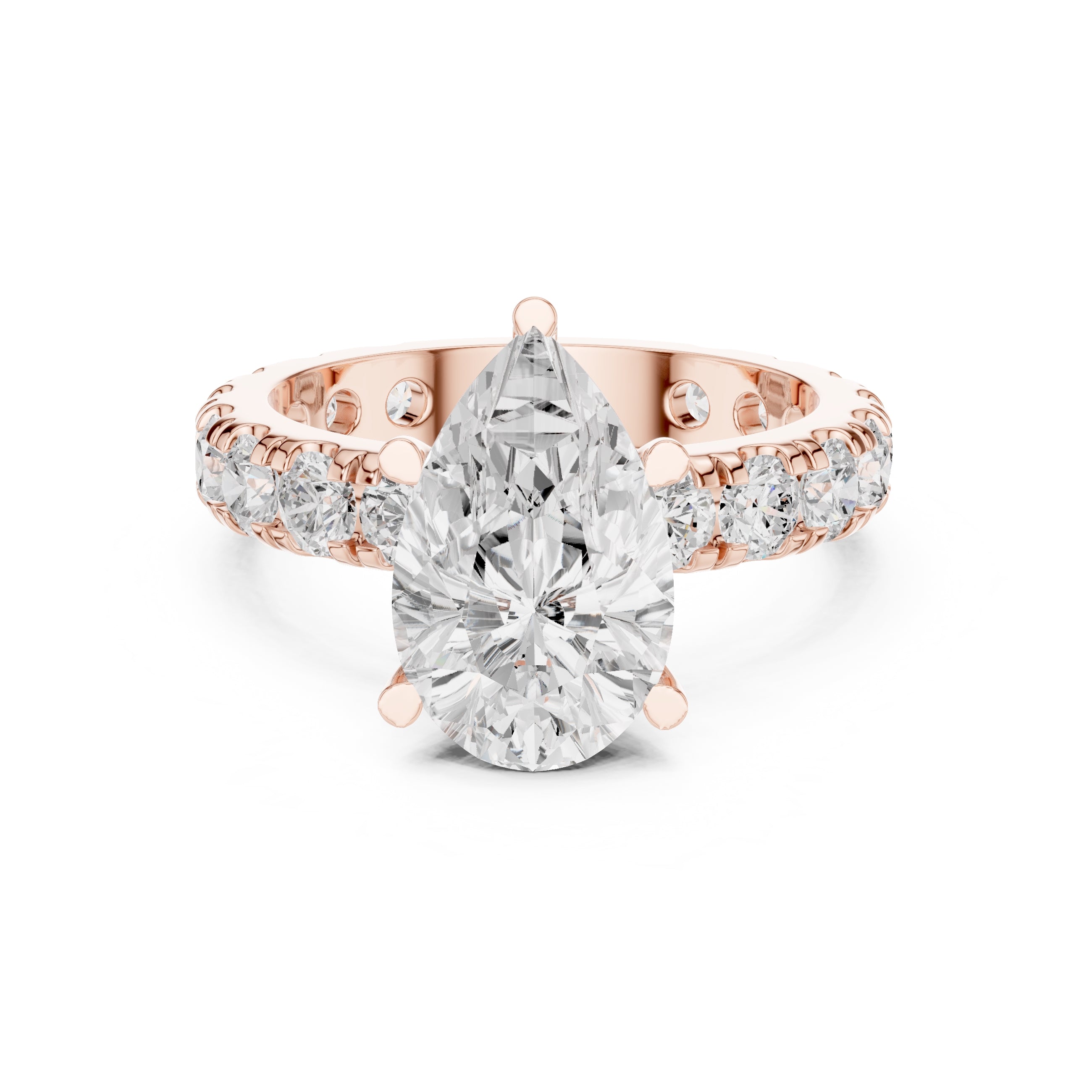 The Majestic Eternity Setting 3ct Rose Gold Pear