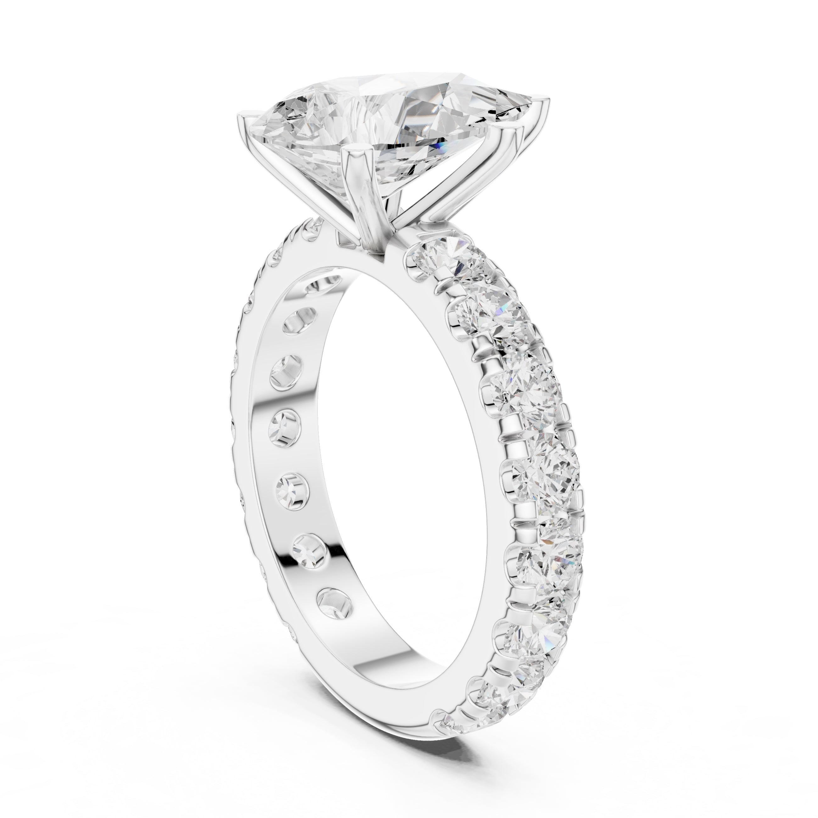 The Majestic Eternity Setting 3ct White Gold Pear