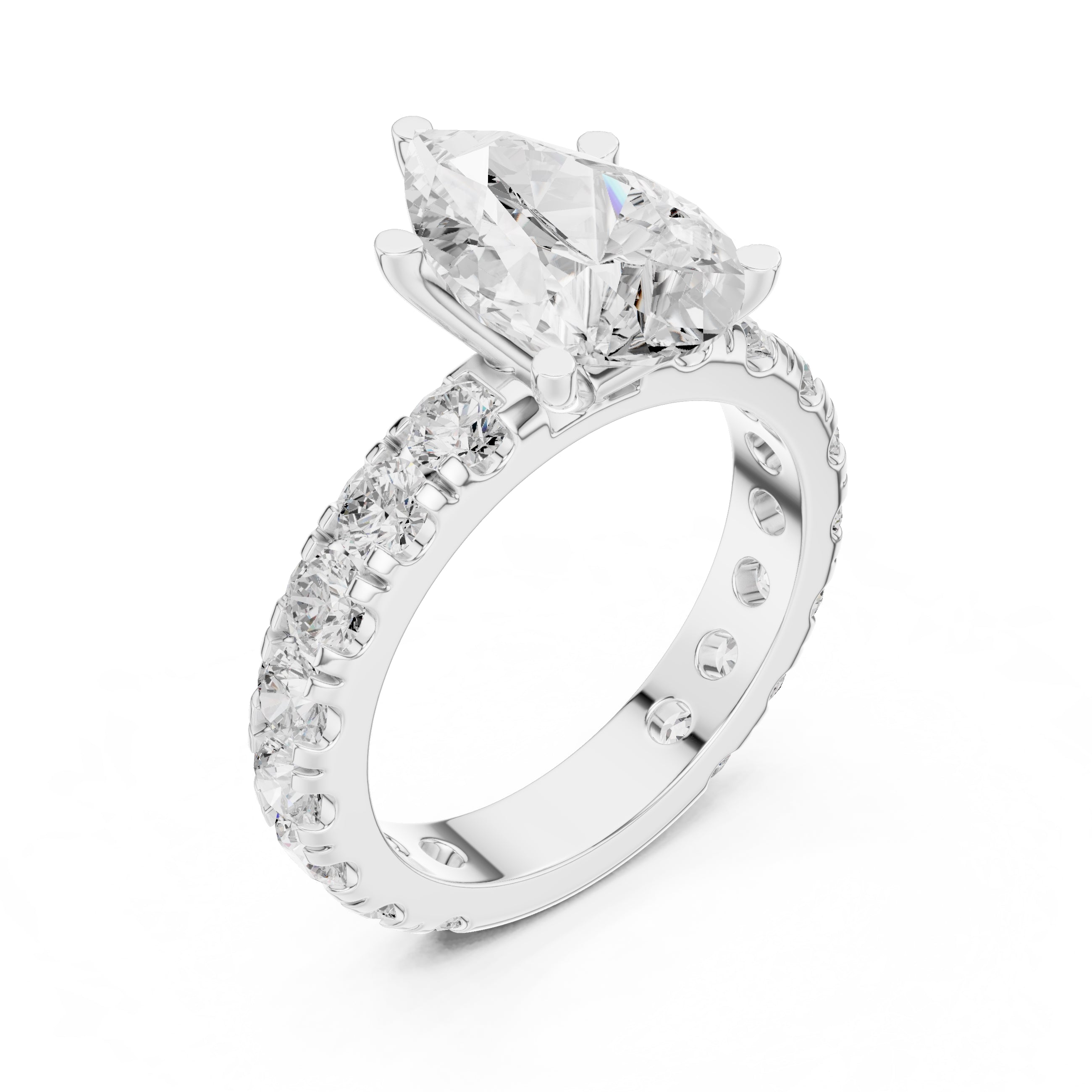 The Majestic Eternity Setting 3ct White Gold Pear