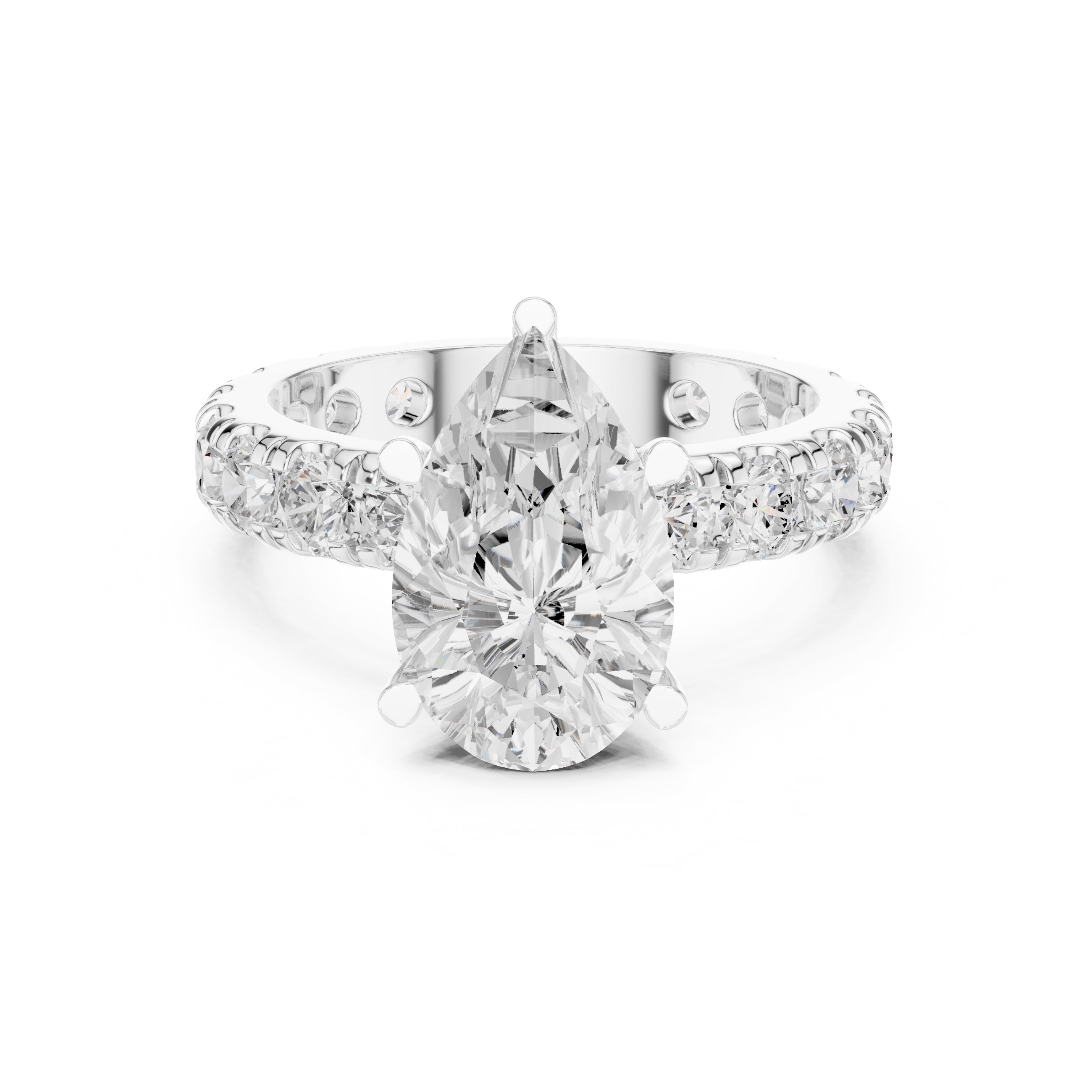 The Majestic Eternity Setting 3ct White Gold Pear