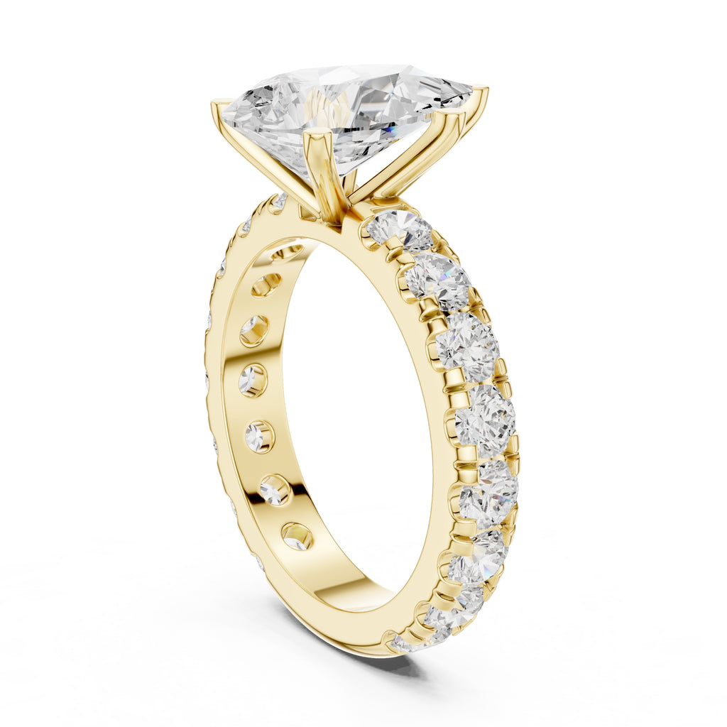 The Majestic Eternity Setting 3ct Yellow Gold Pear