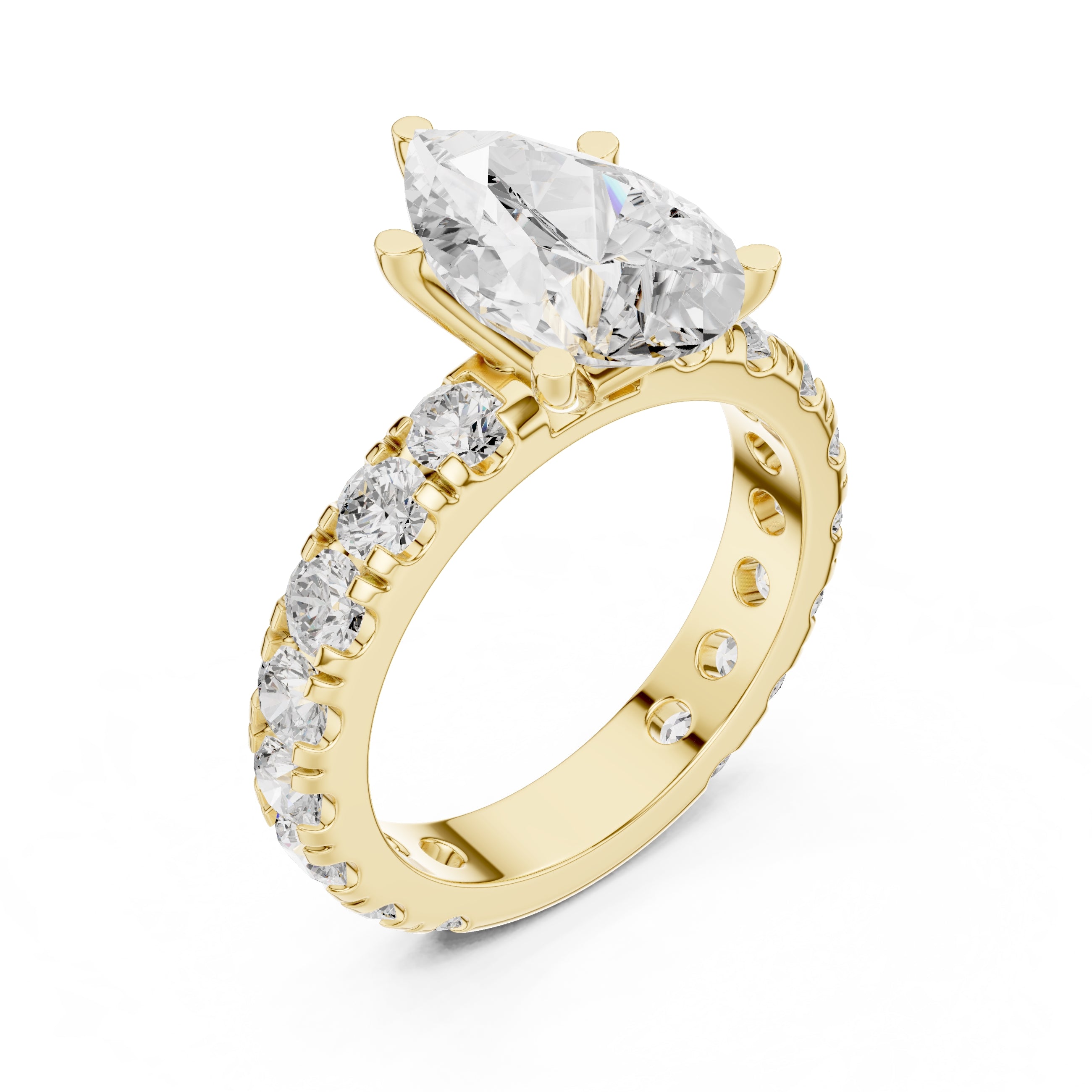 The Majestic Eternity Setting 3ct Yellow Gold Pear