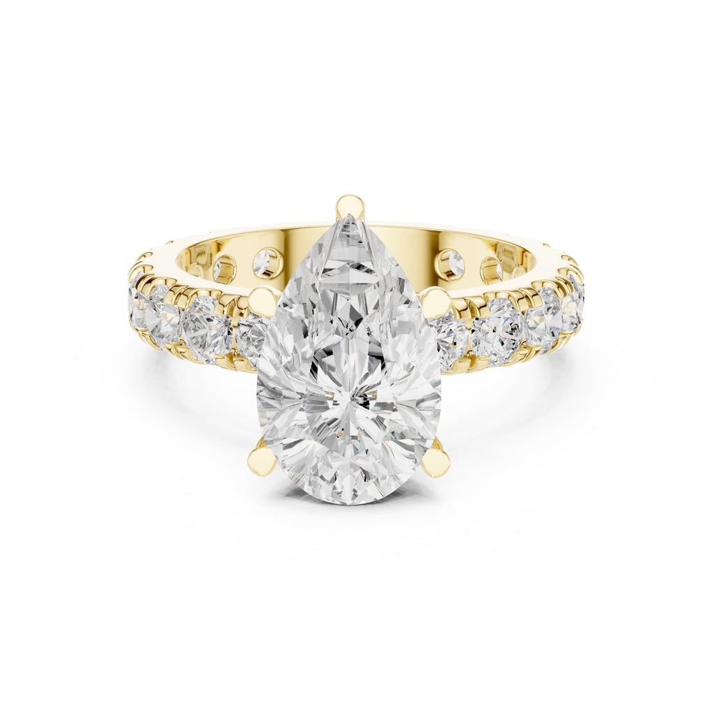 The Majestic Eternity Setting 3ct Yellow Gold Pear