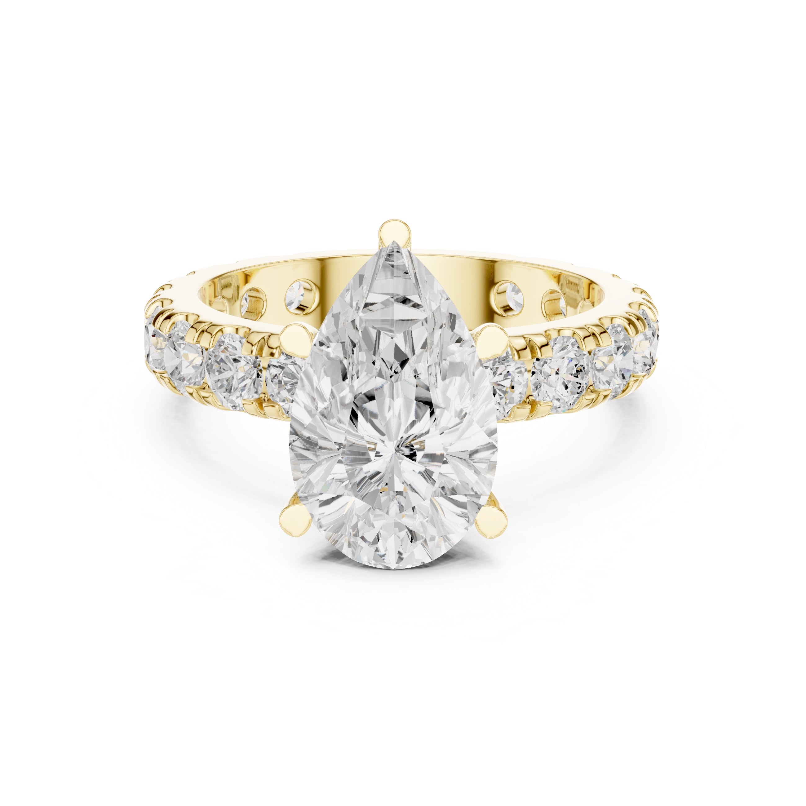 The Majestic Eternity Setting 3ct Yellow Gold Pear