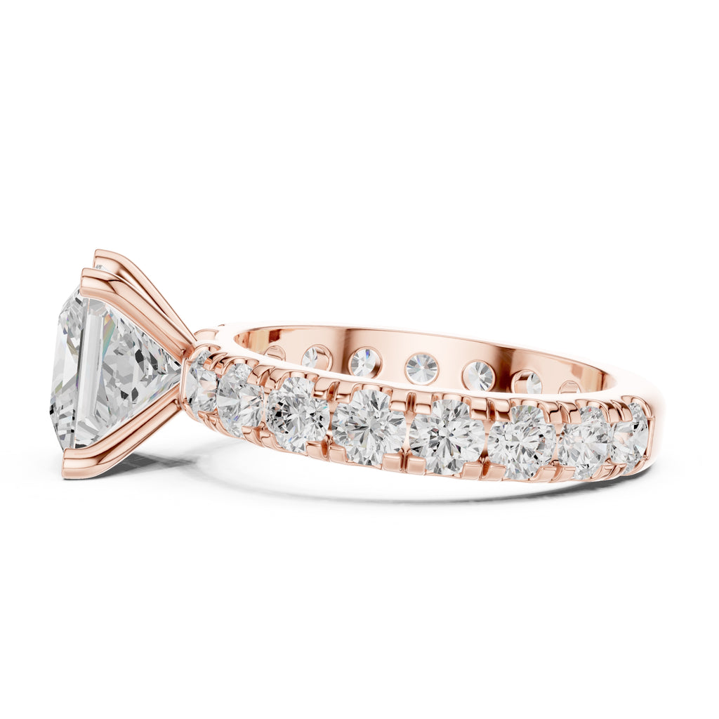The Majestic Eternity Setting 3ct Rose Gold Princess