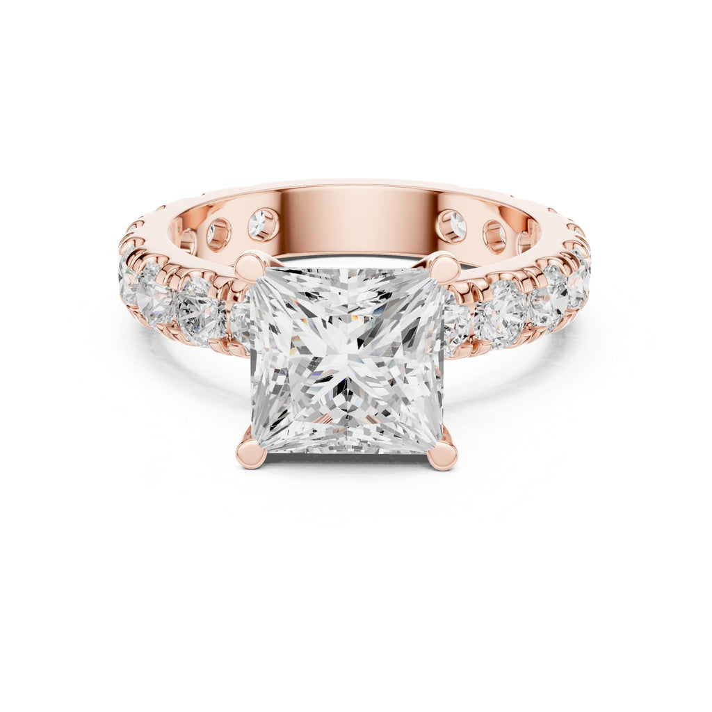 The Majestic Eternity Setting 3ct Rose Gold Princess